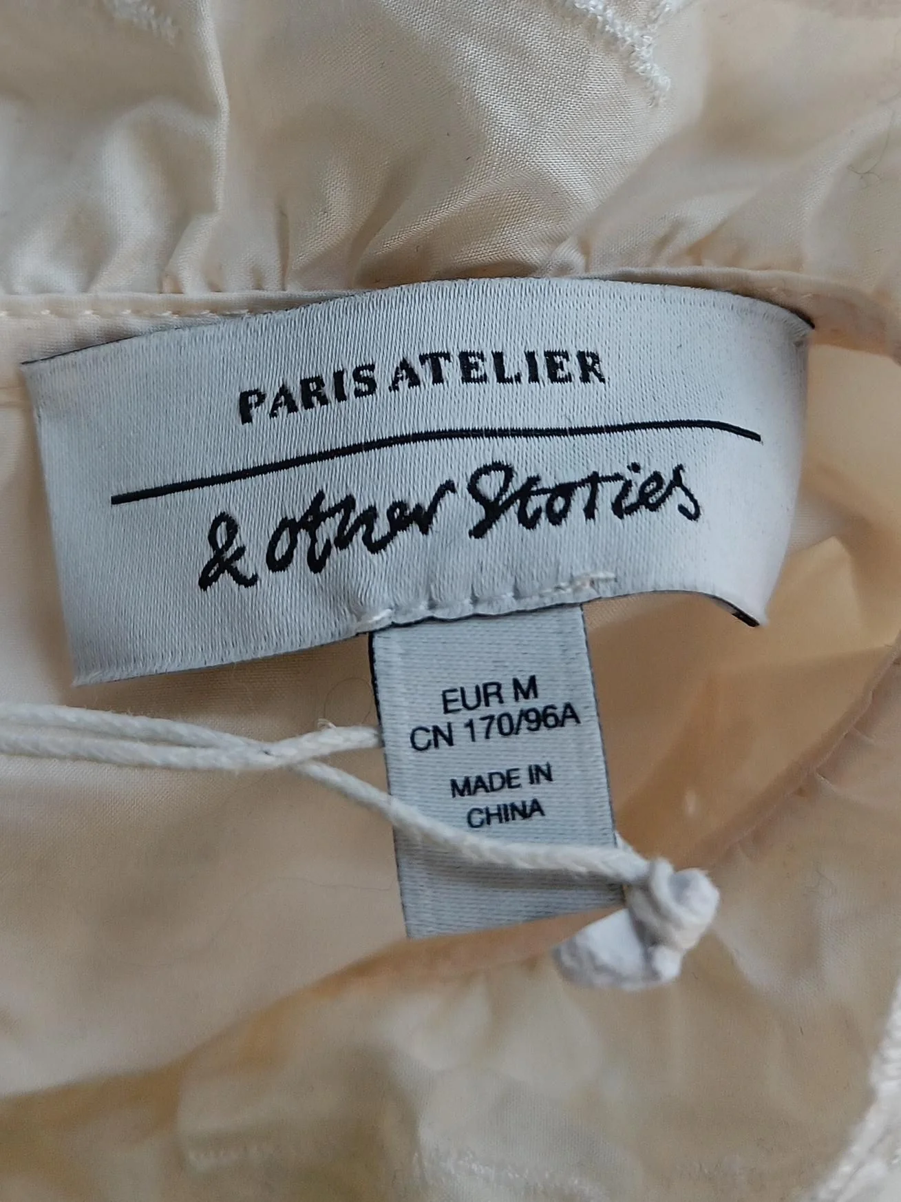 & Other Stories Women's Blouse M Cream Cotton with Polyamide, Polyester Basic - Image 6