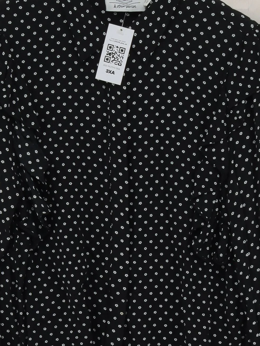 & Other Stories Women's Blouse UK 10 Black 100% Viscose Basic - Image 3