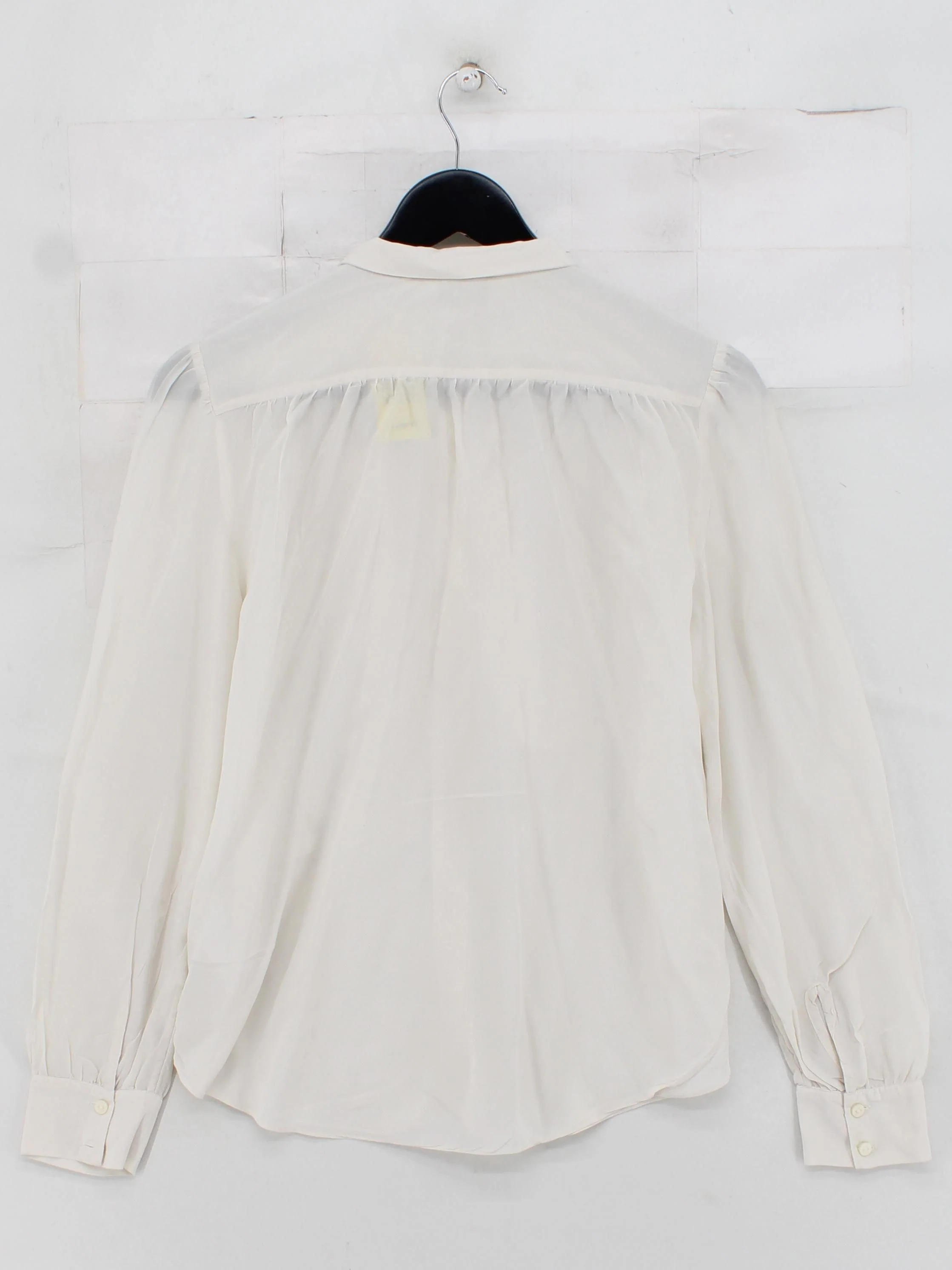 & Other Stories Women's Blouse UK 6 Cream 100% Silk Long Sleeve Collared Basic - Image 2