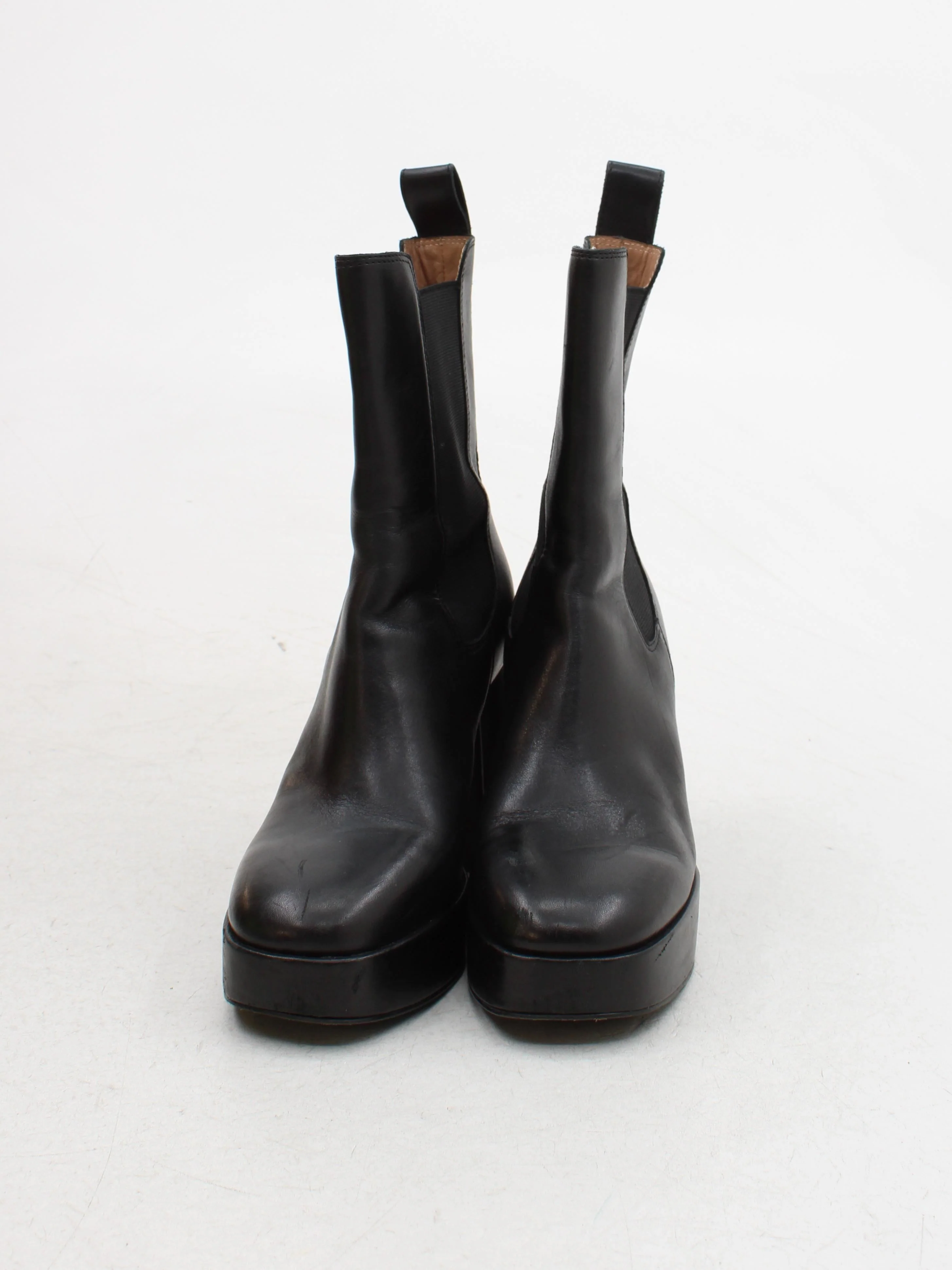 & Other Stories Women's Boots UK 6 Black 100% Leather Platform - Image 2