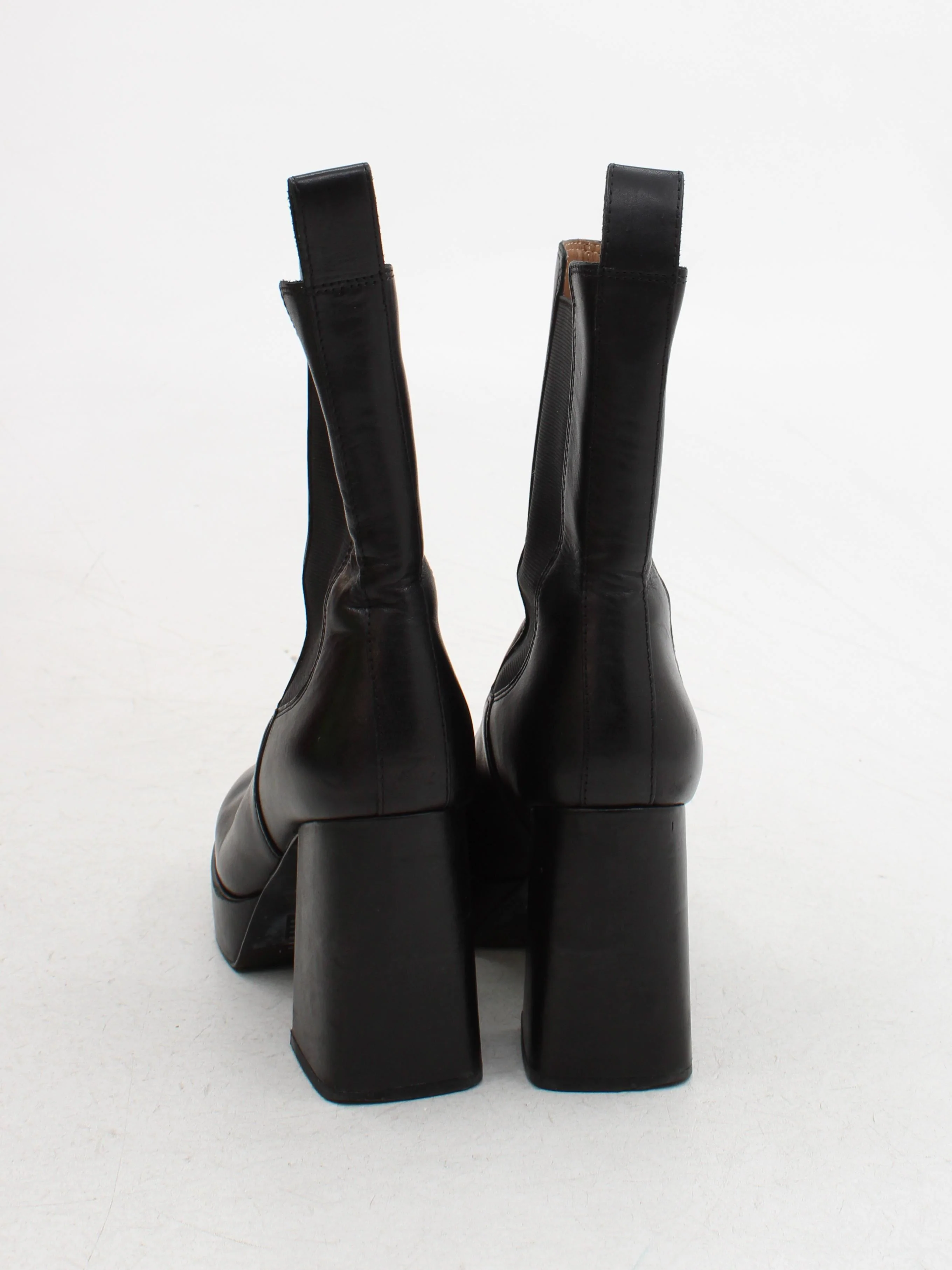 & Other Stories Women's Boots UK 6 Black 100% Leather Platform - Image 3