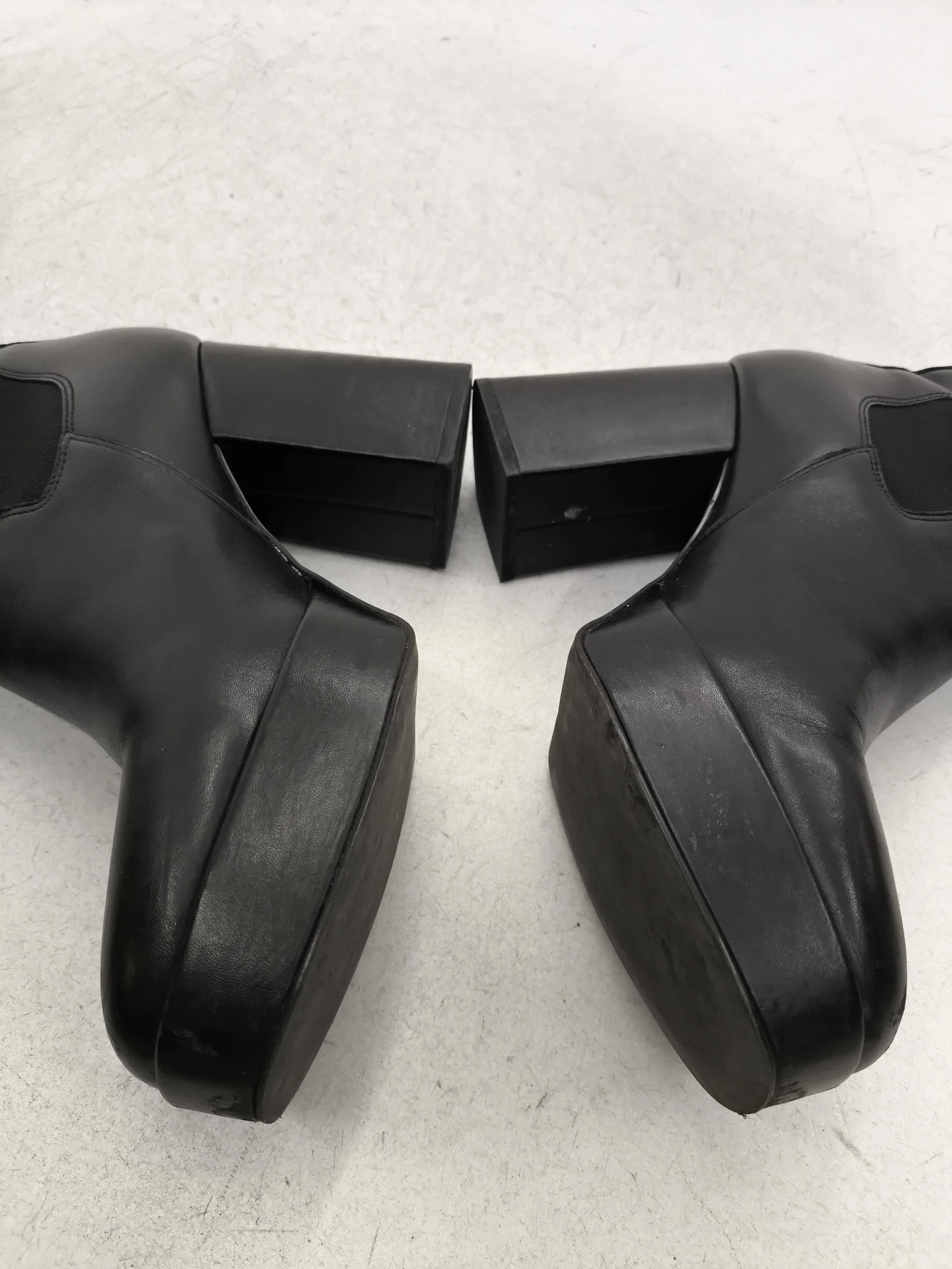 & Other Stories Women's Boots UK 6 Black 100% Leather Platform - Image 7