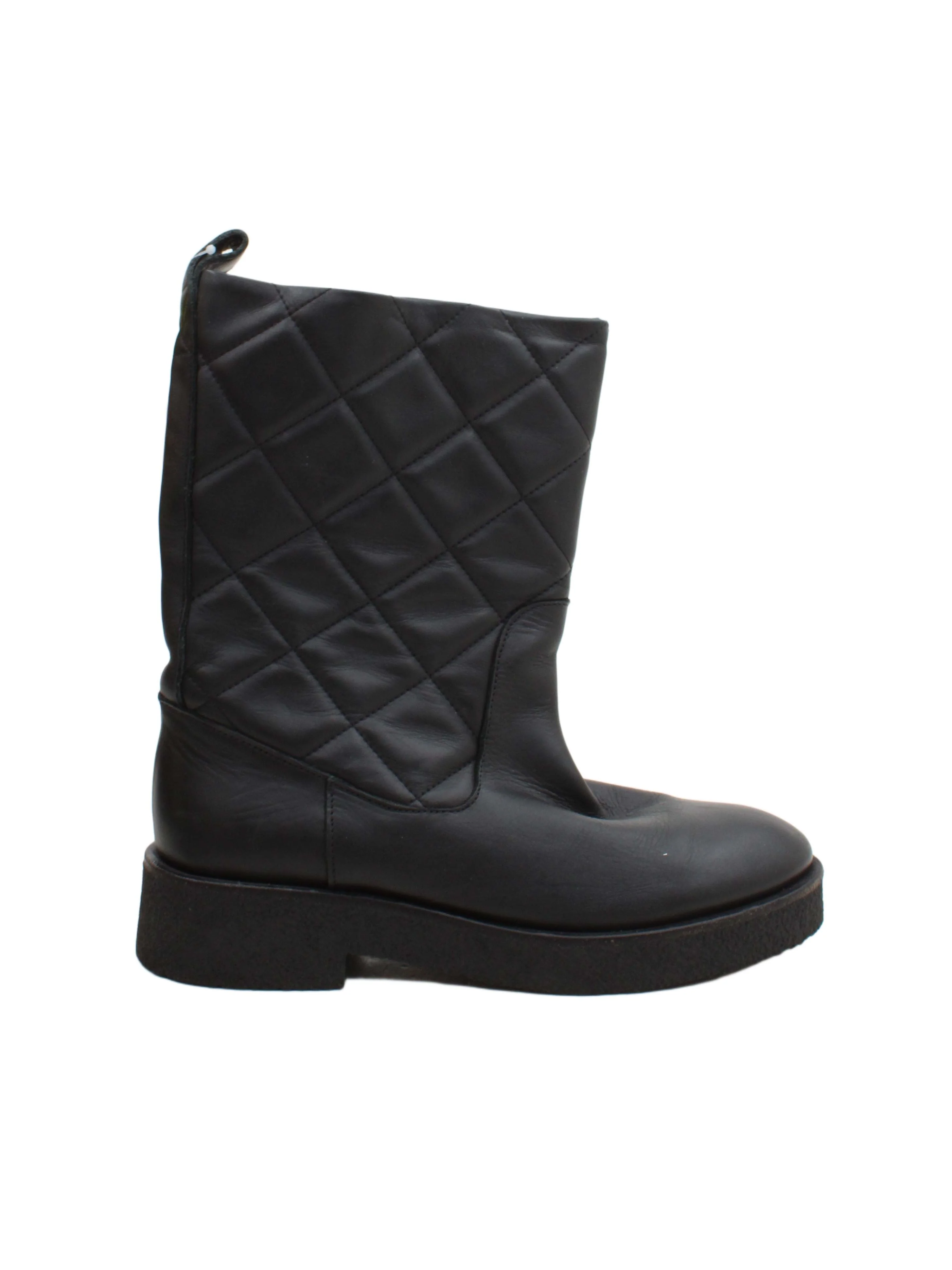 & Other Stories Women's Boots UK 7 Black 100% Leather Platform