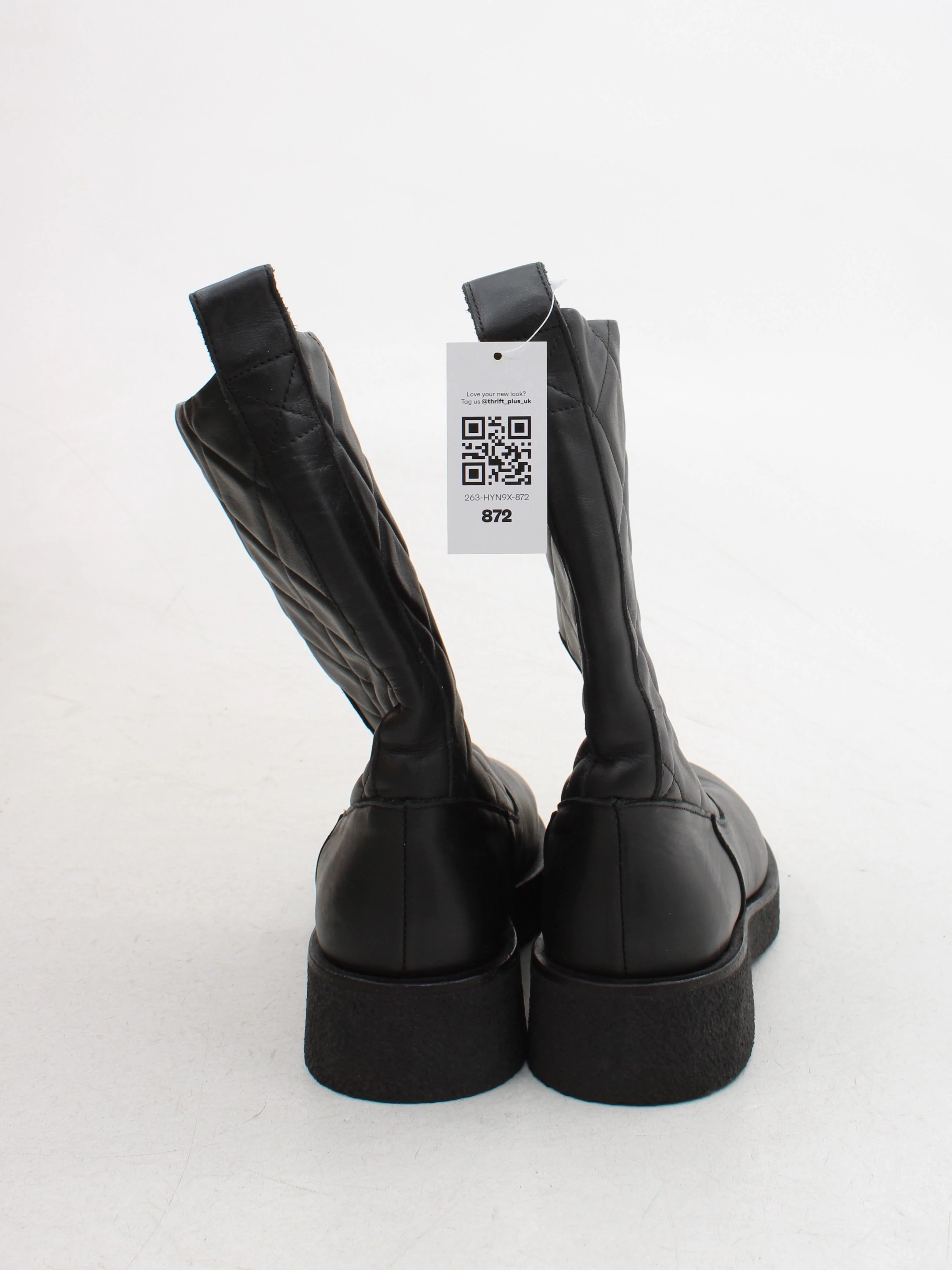 & Other Stories Women's Boots UK 7 Black 100% Leather Platform - Image 3