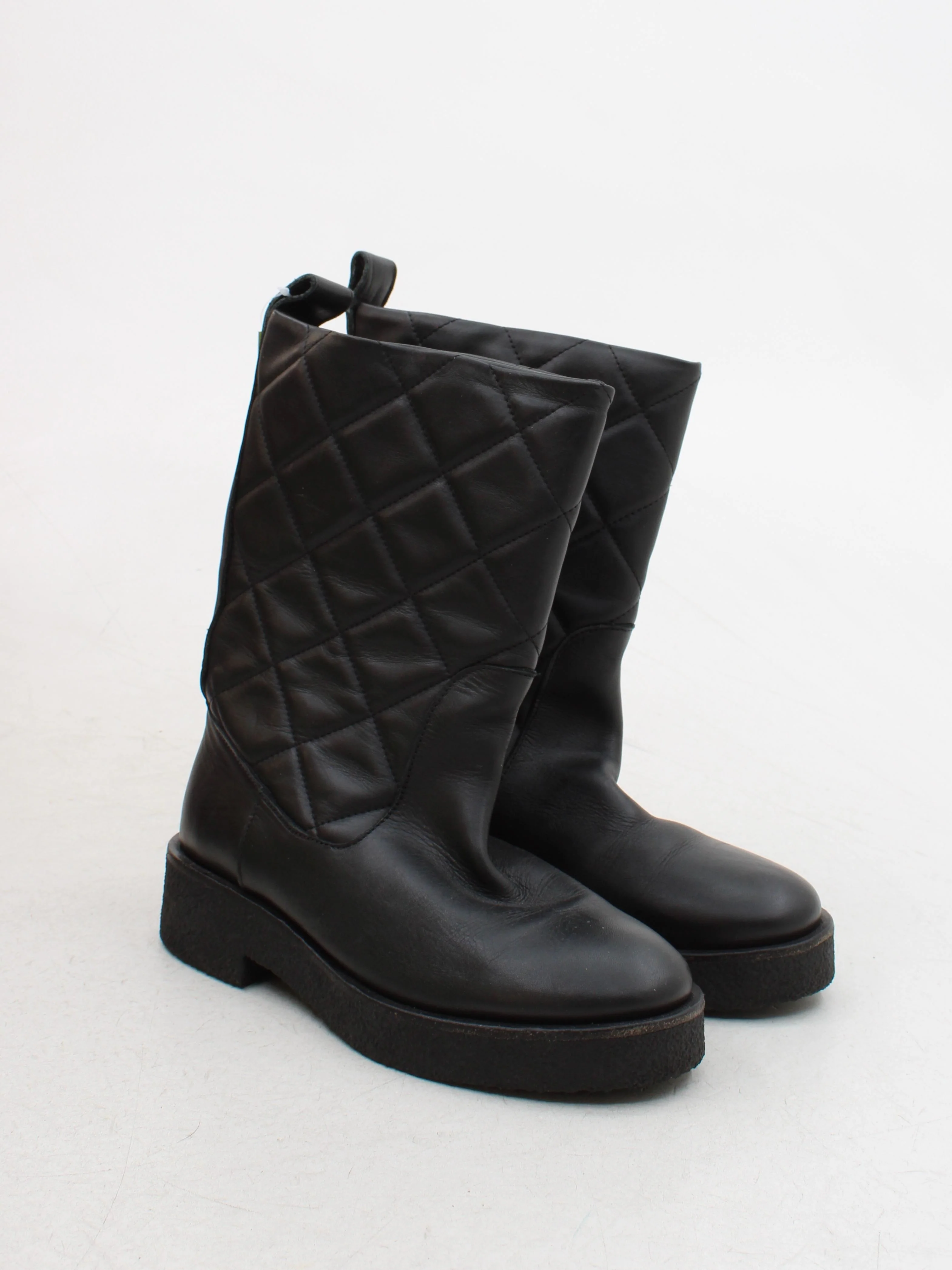 & Other Stories Women's Boots UK 7 Black 100% Leather Platform - Image 4