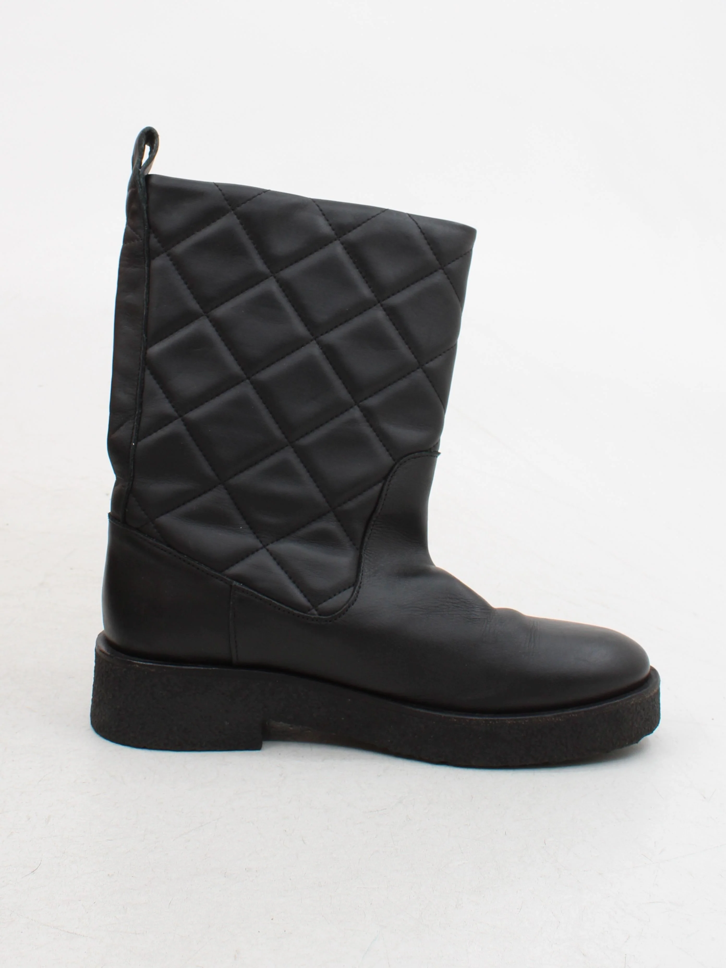 & Other Stories Women's Boots UK 7 Black 100% Leather Platform - Image 5