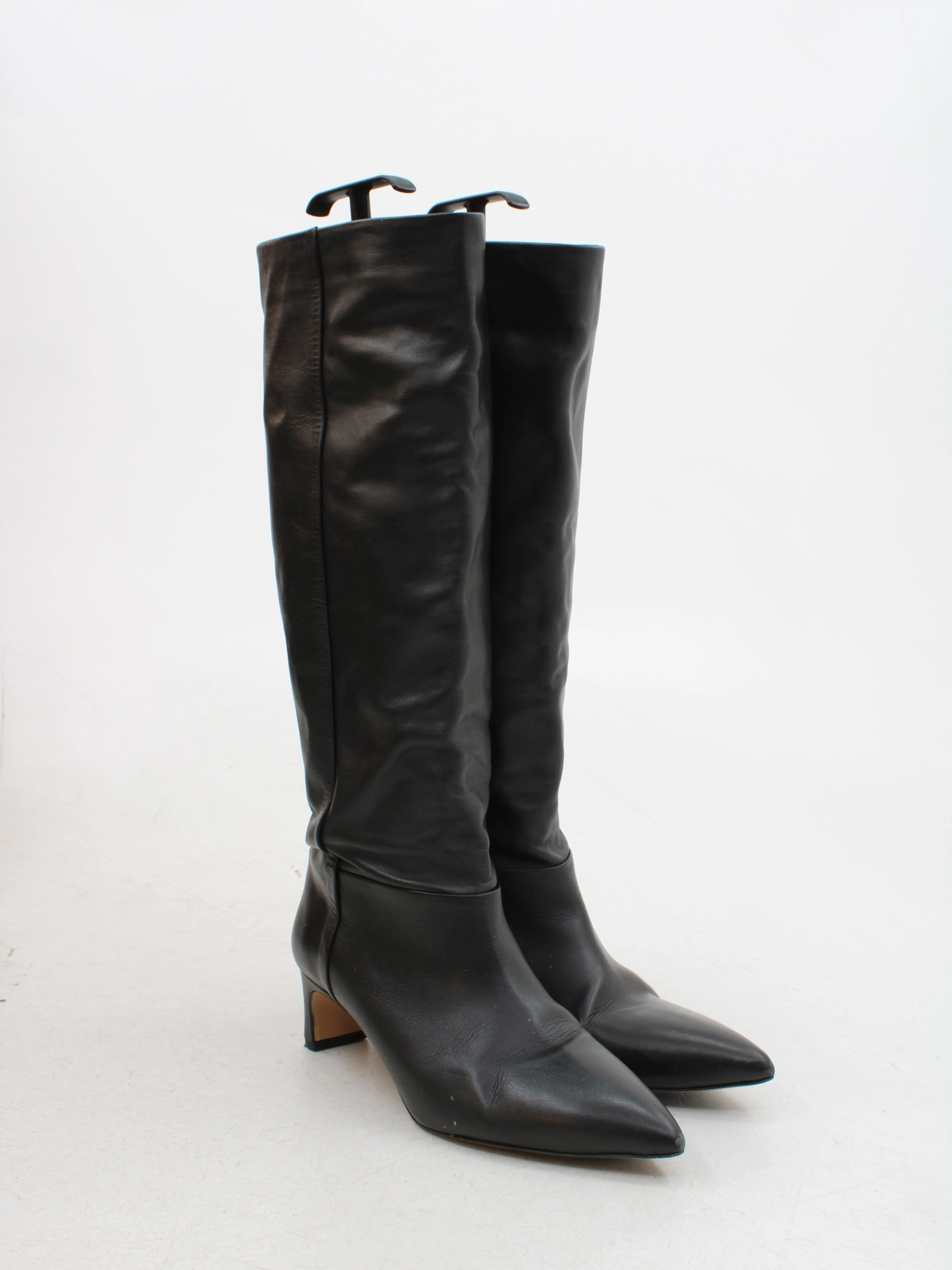 & Other Stories Women's Boots UK 7 Black 100% Leather Riding Boot - Image 4