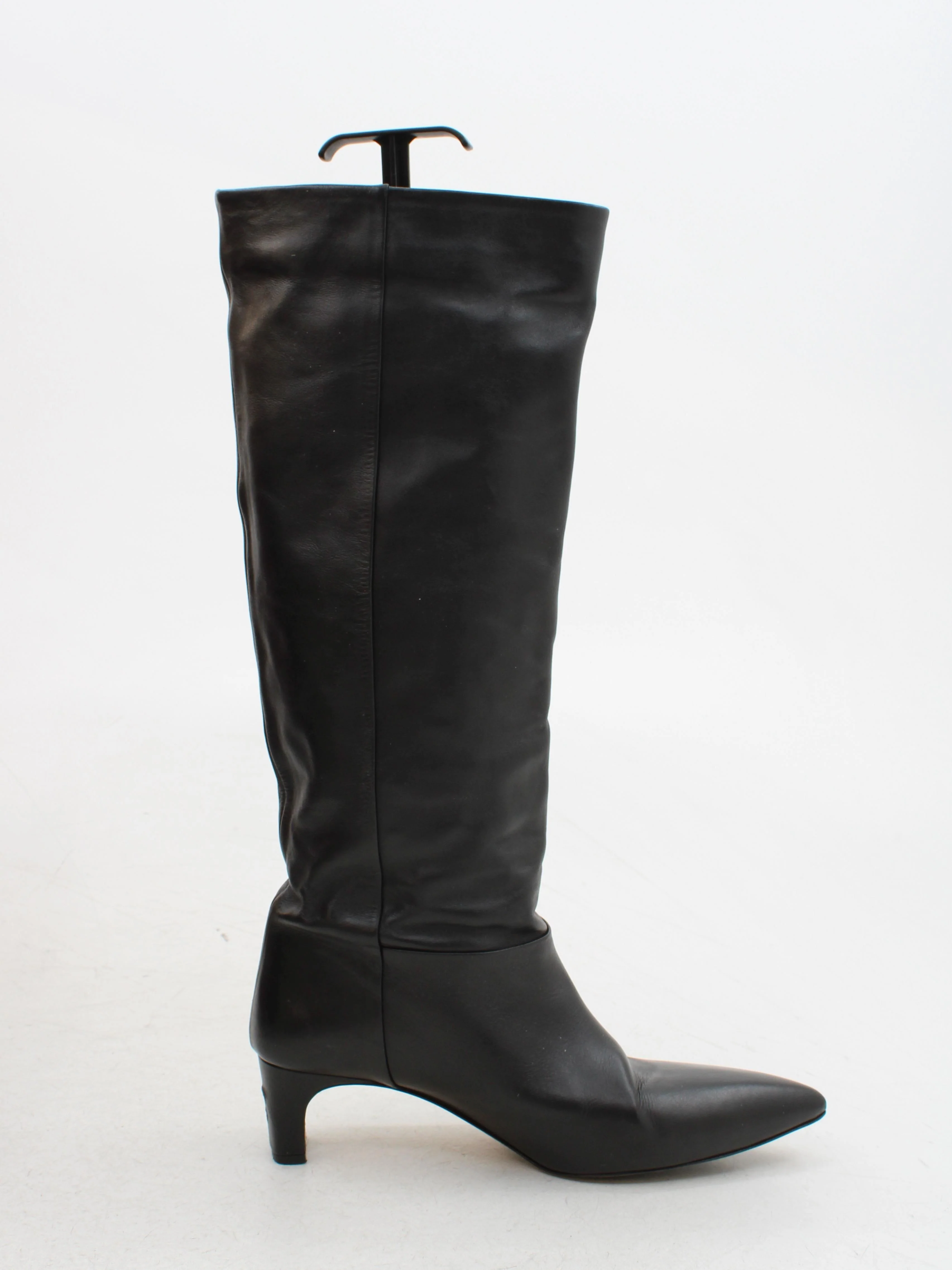 & Other Stories Women's Boots UK 7 Black 100% Leather Riding Boot - Image 5