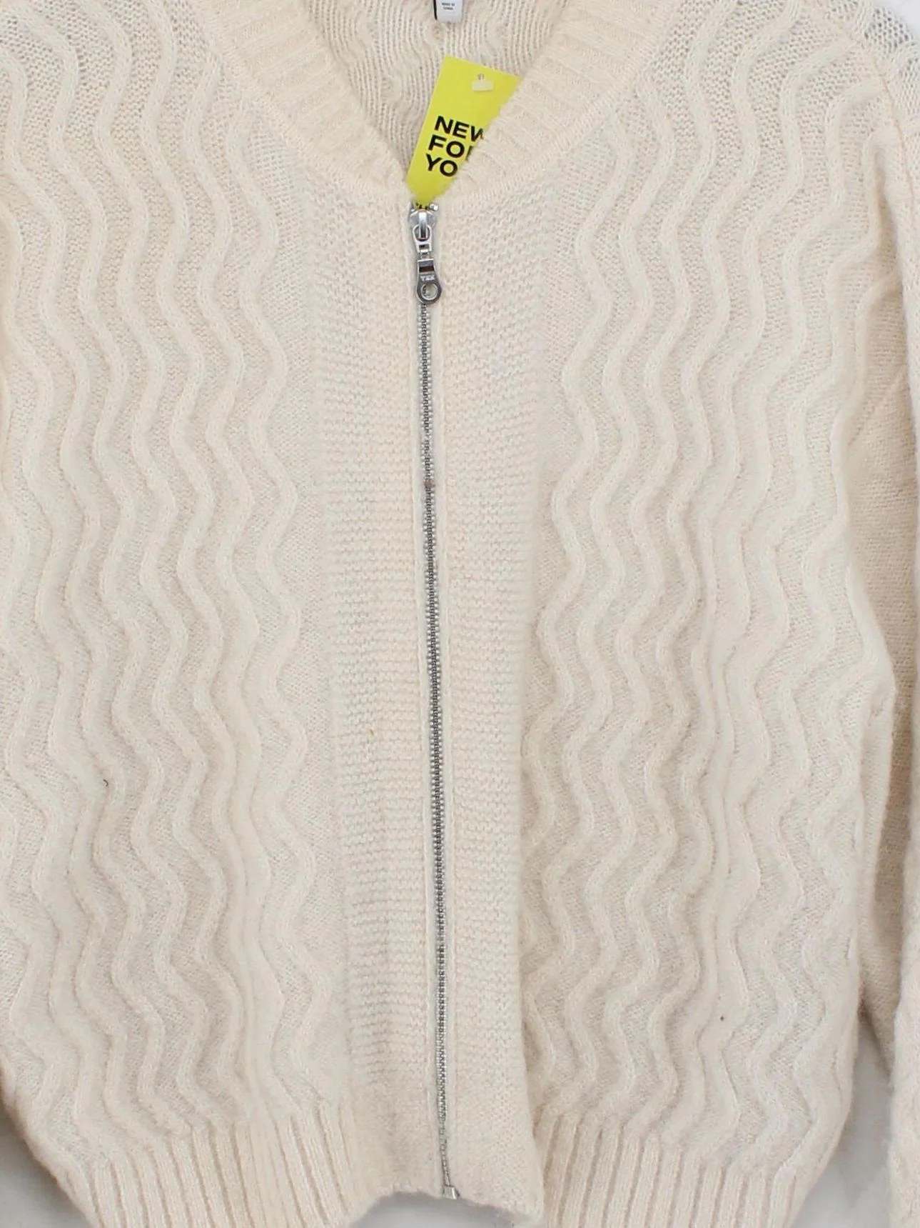 & Other Stories Women's Cardigan M Cream Polyamide with Wool, Other Cardigan - Image 3