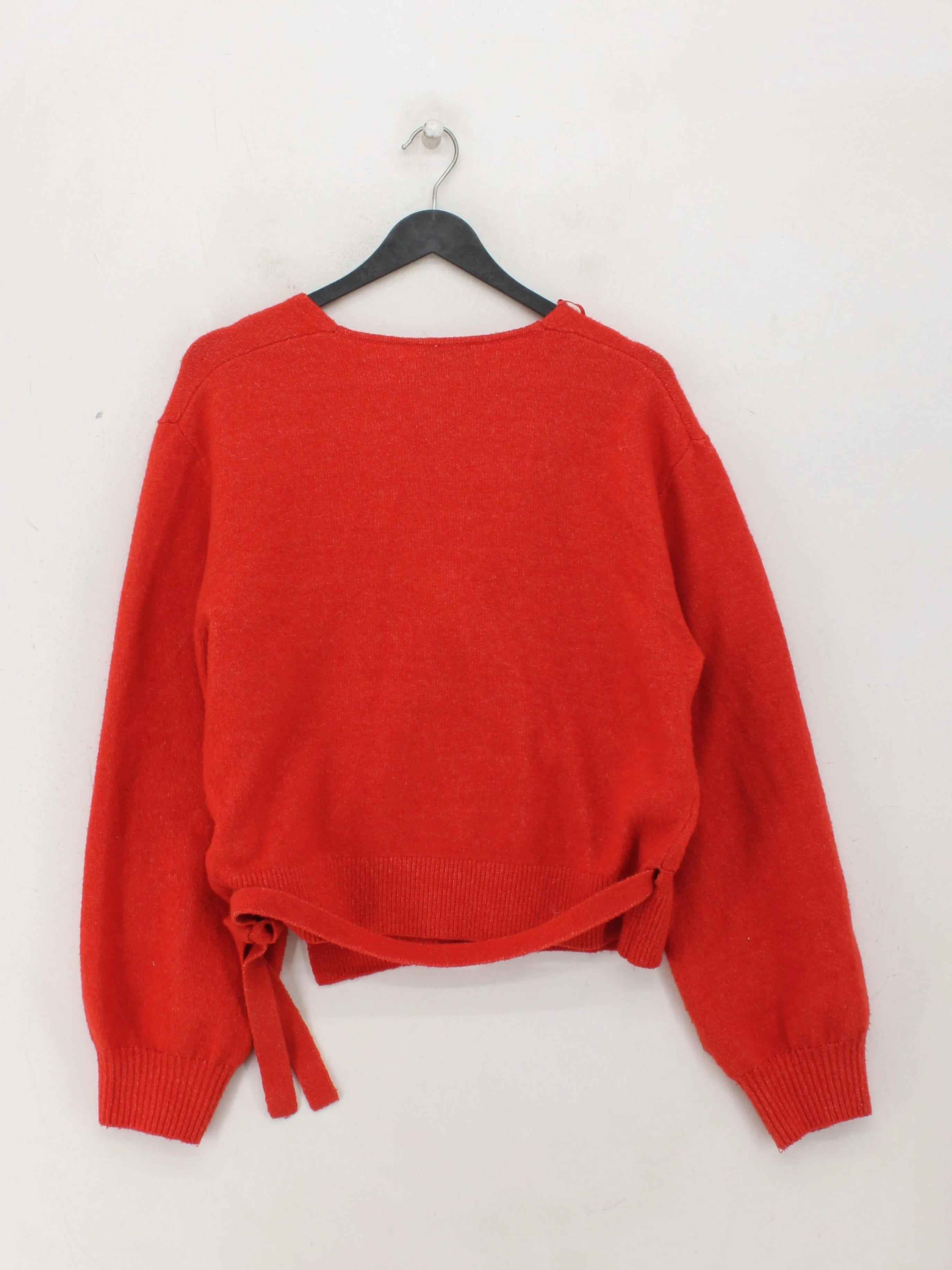 & Other Stories Women's Cardigan M Red 100% Other V-Neck Cardigan - Image 2