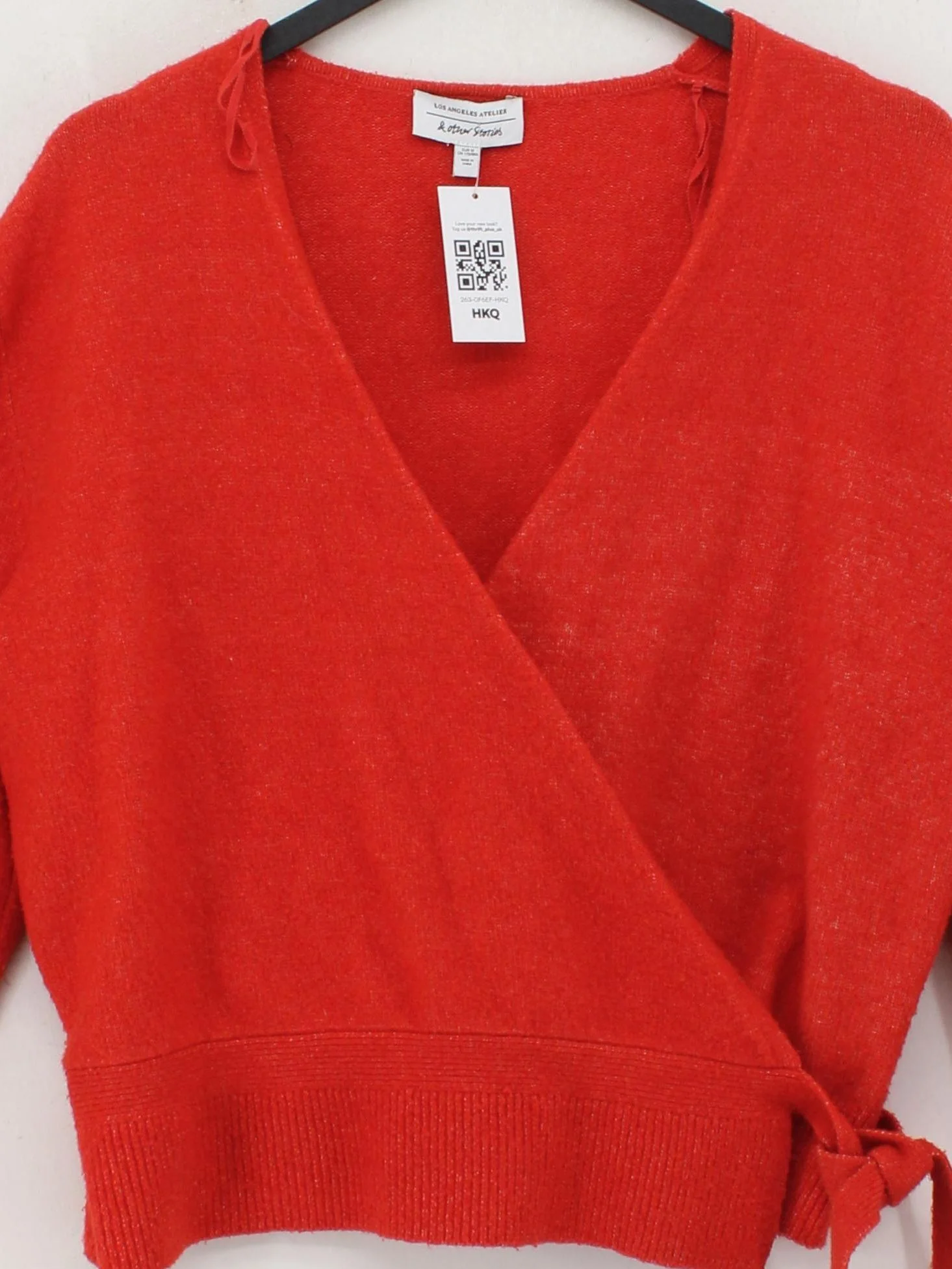 & Other Stories Women's Cardigan M Red 100% Other V-Neck Cardigan - Image 3