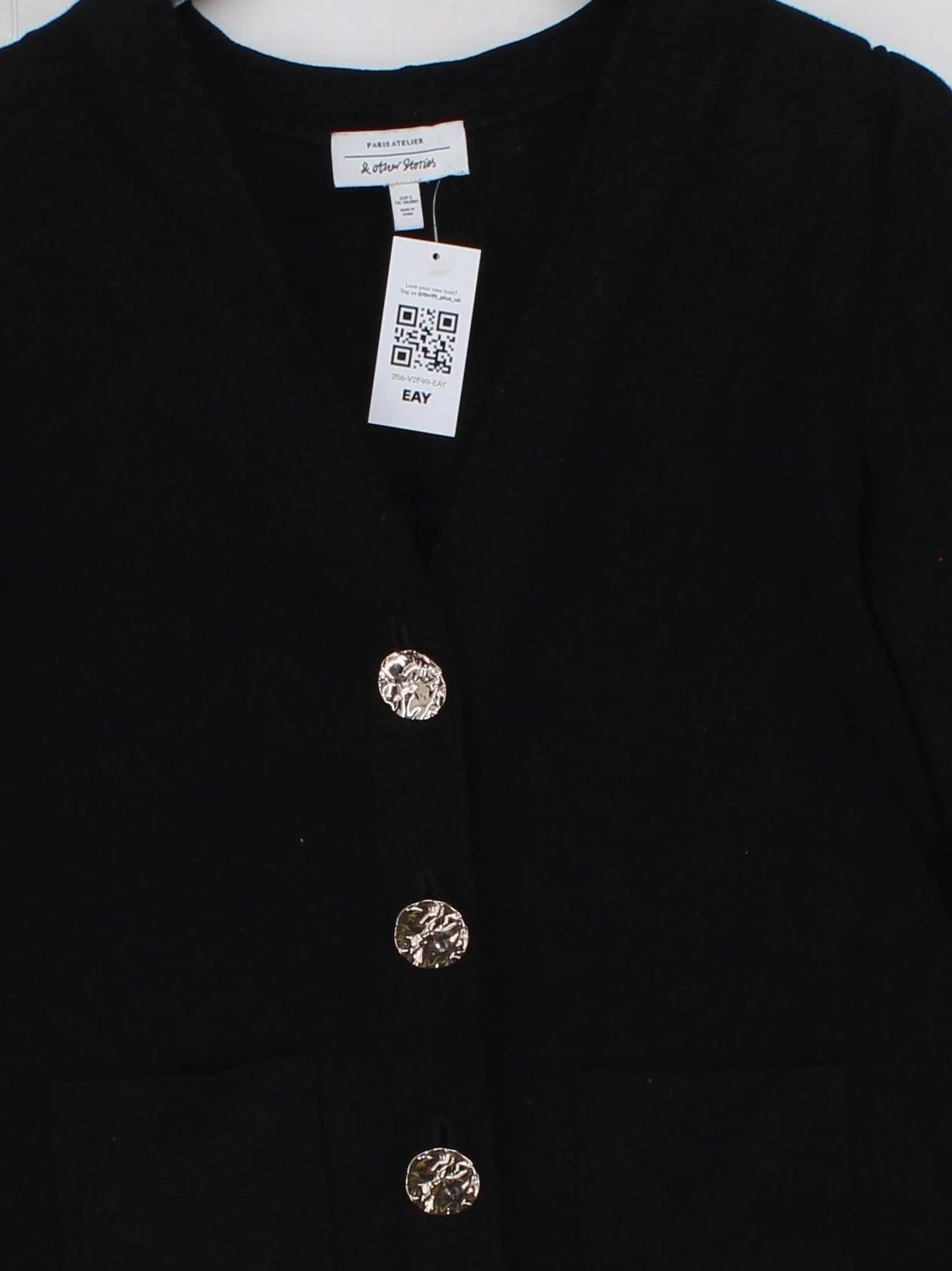& Other Stories Women's Cardigan S Black 100% Other V-Neck Cardigan - Image 3