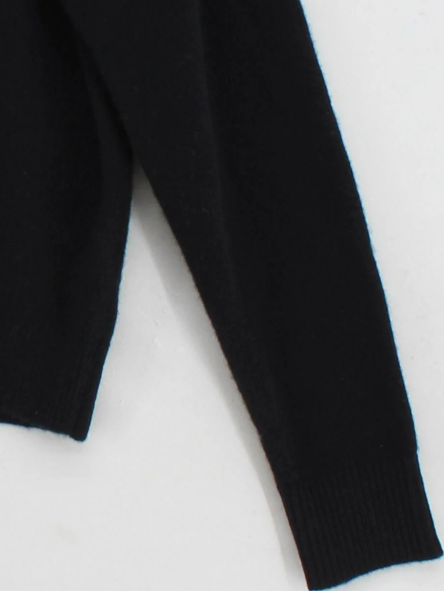 & Other Stories Women's Cardigan S Black 100% Wool V-Neck Cardigan - Image 4