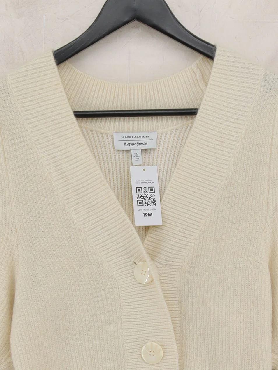 & Other Stories Women's Cardigan S Cream Viscose - Image 3