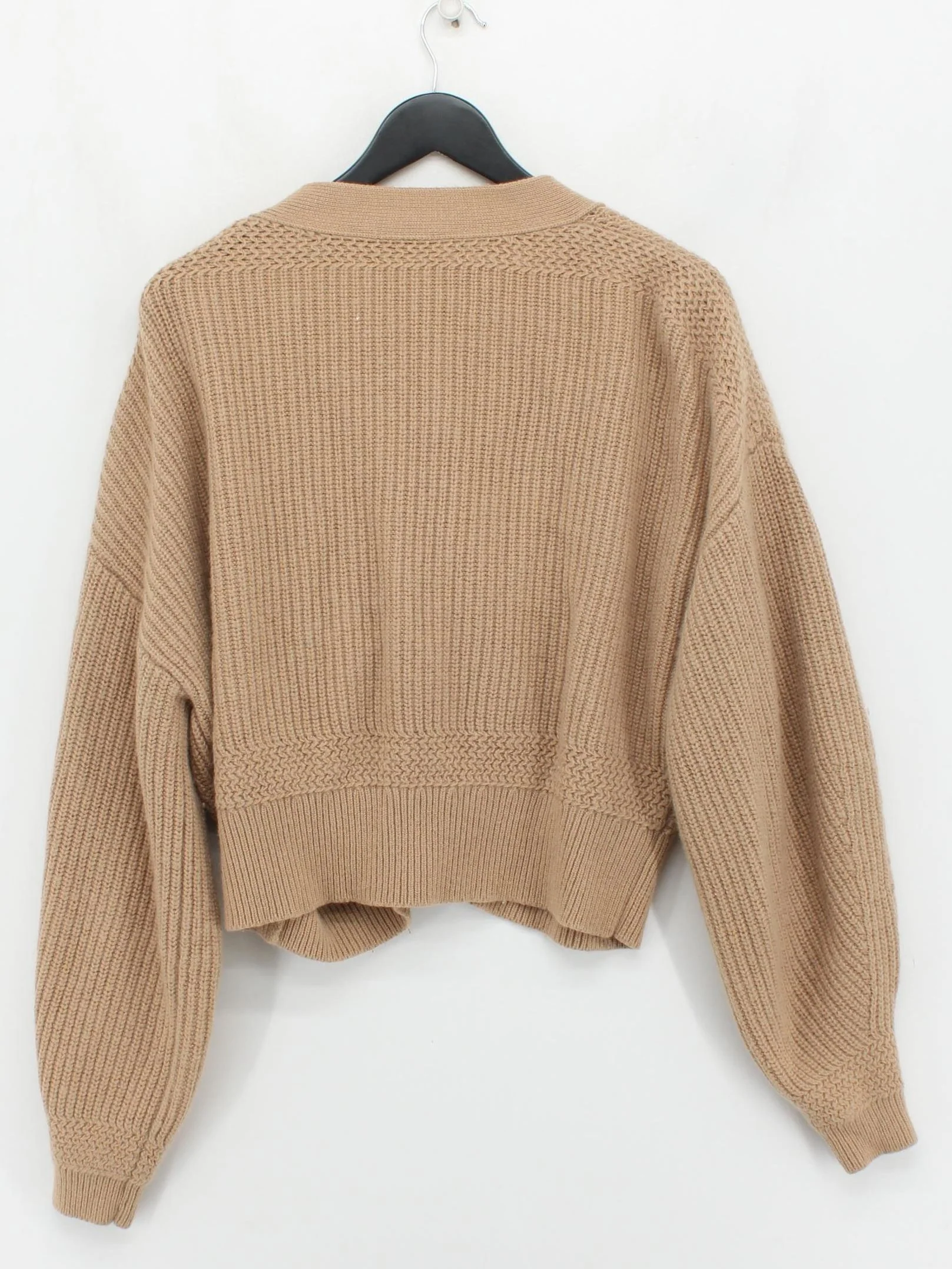& Other Stories Women's Cardigan S Tan Wool with Polyamide V-Neck Cardigan - Image 2