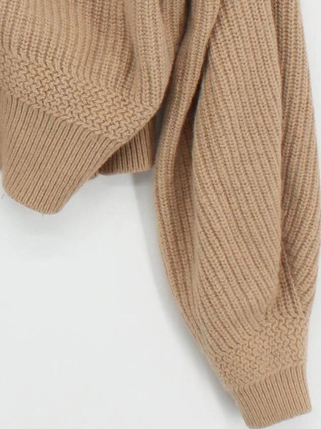& Other Stories Women's Cardigan S Tan Wool with Polyamide V-Neck Cardigan - Image 4