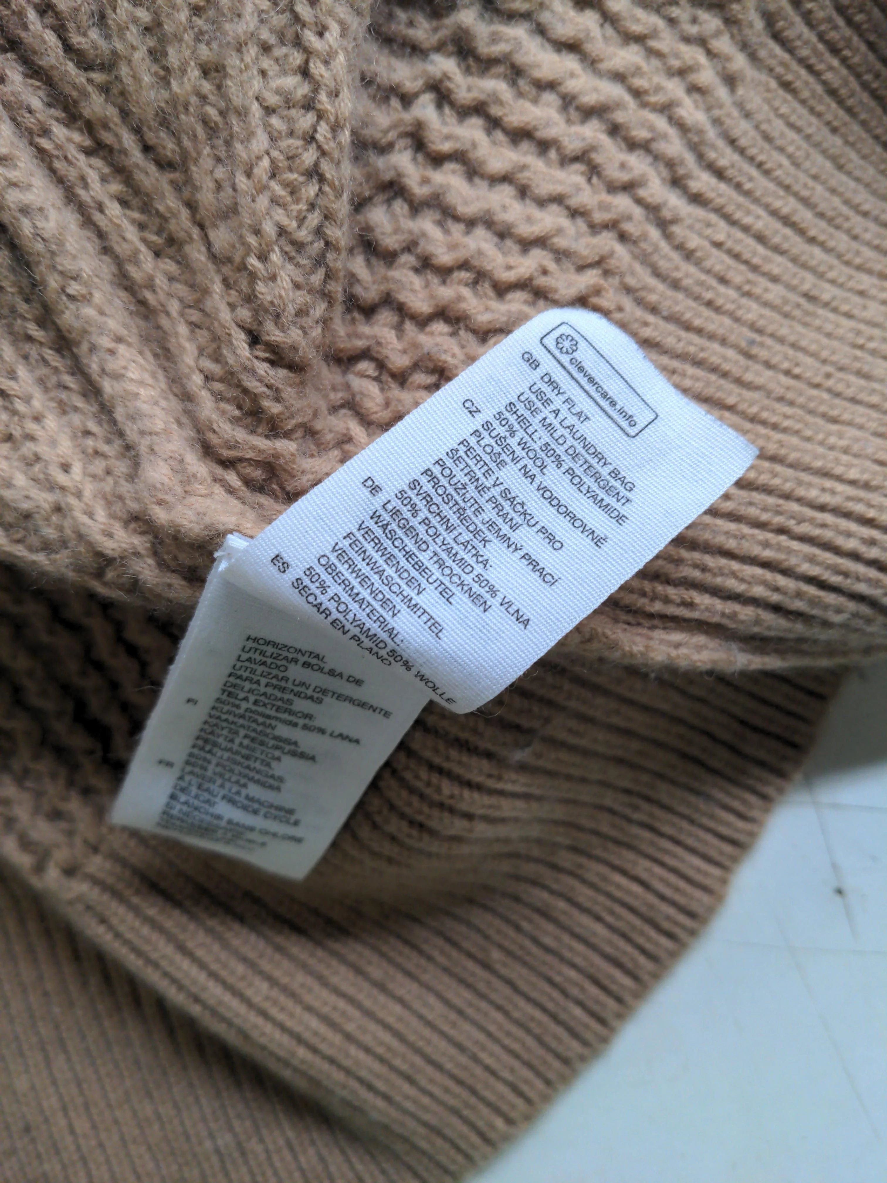 & Other Stories Women's Cardigan S Tan Wool with Polyamide V-Neck Cardigan - Image 6