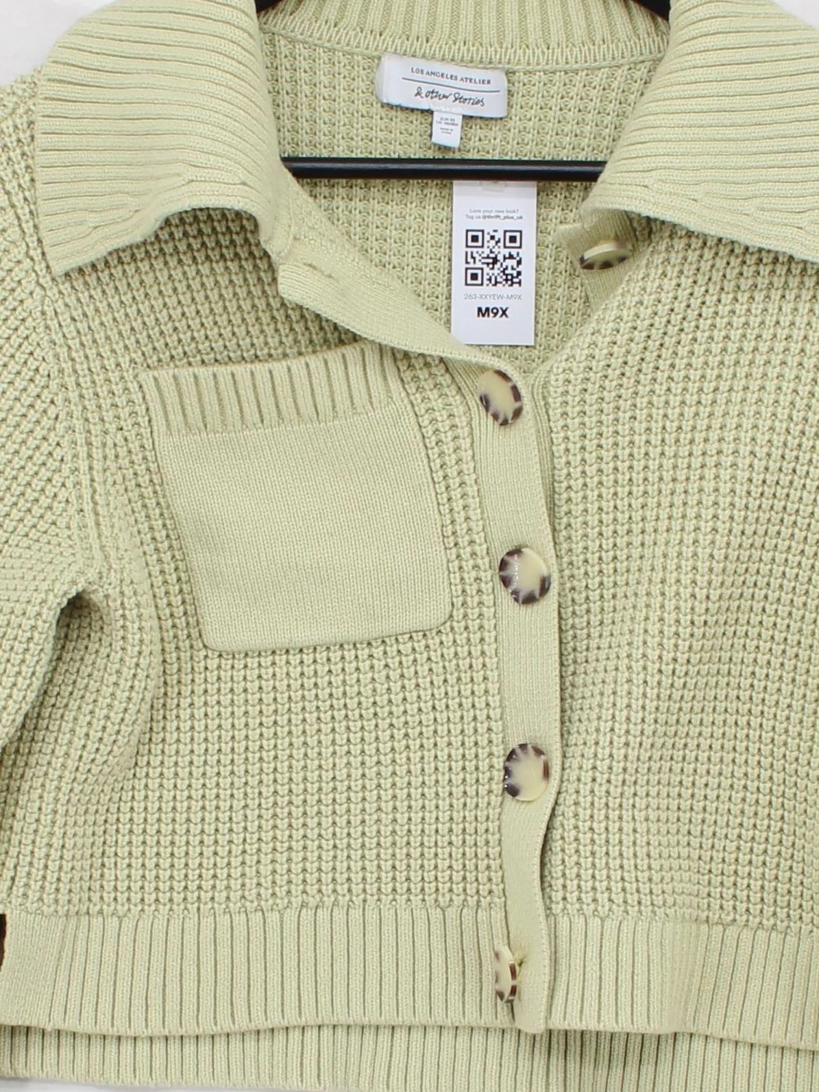 & Other Stories Women's Cardigan XS Green Cotton - Image 3