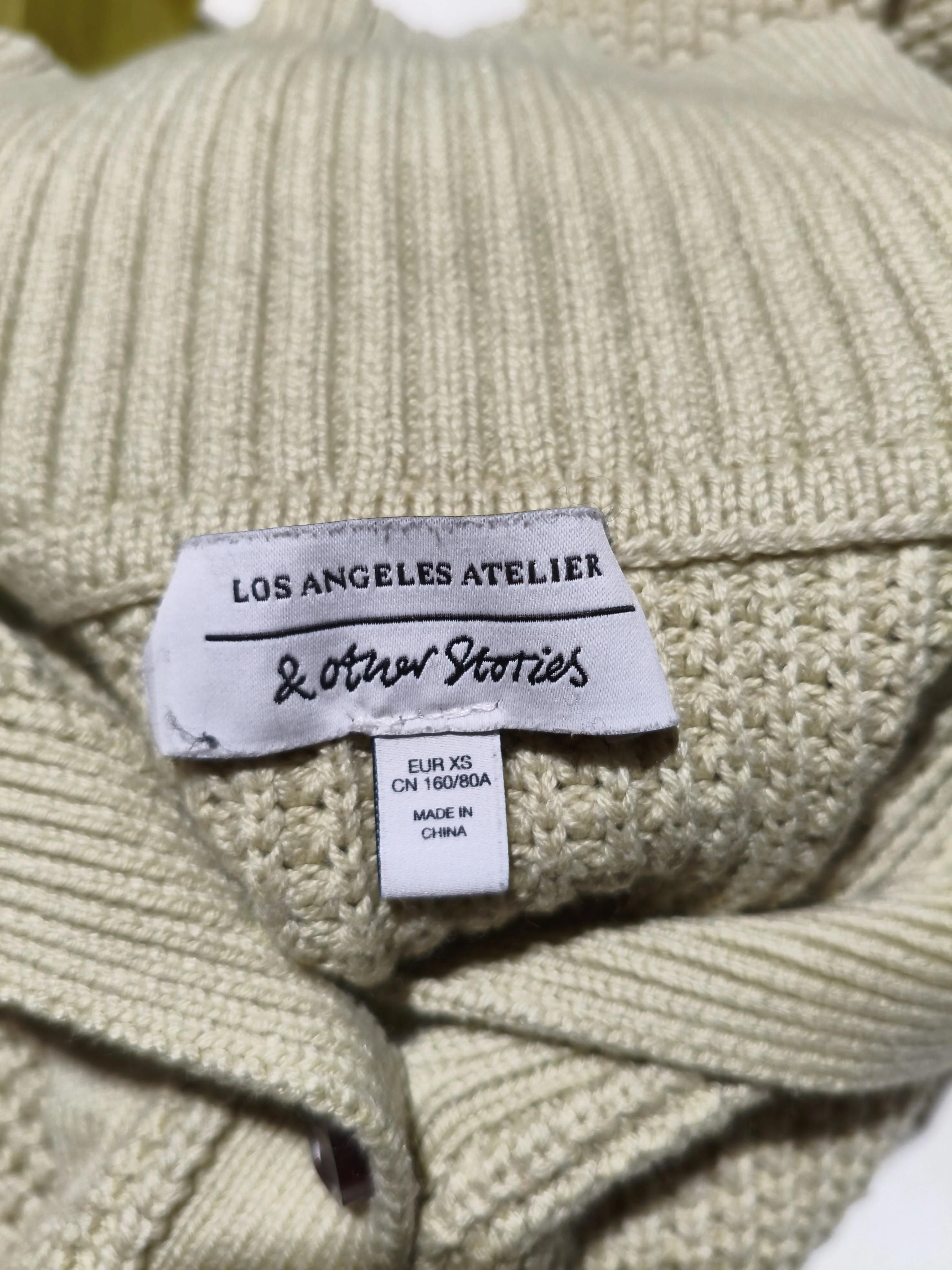 & Other Stories Women's Cardigan XS Green Cotton - Image 5