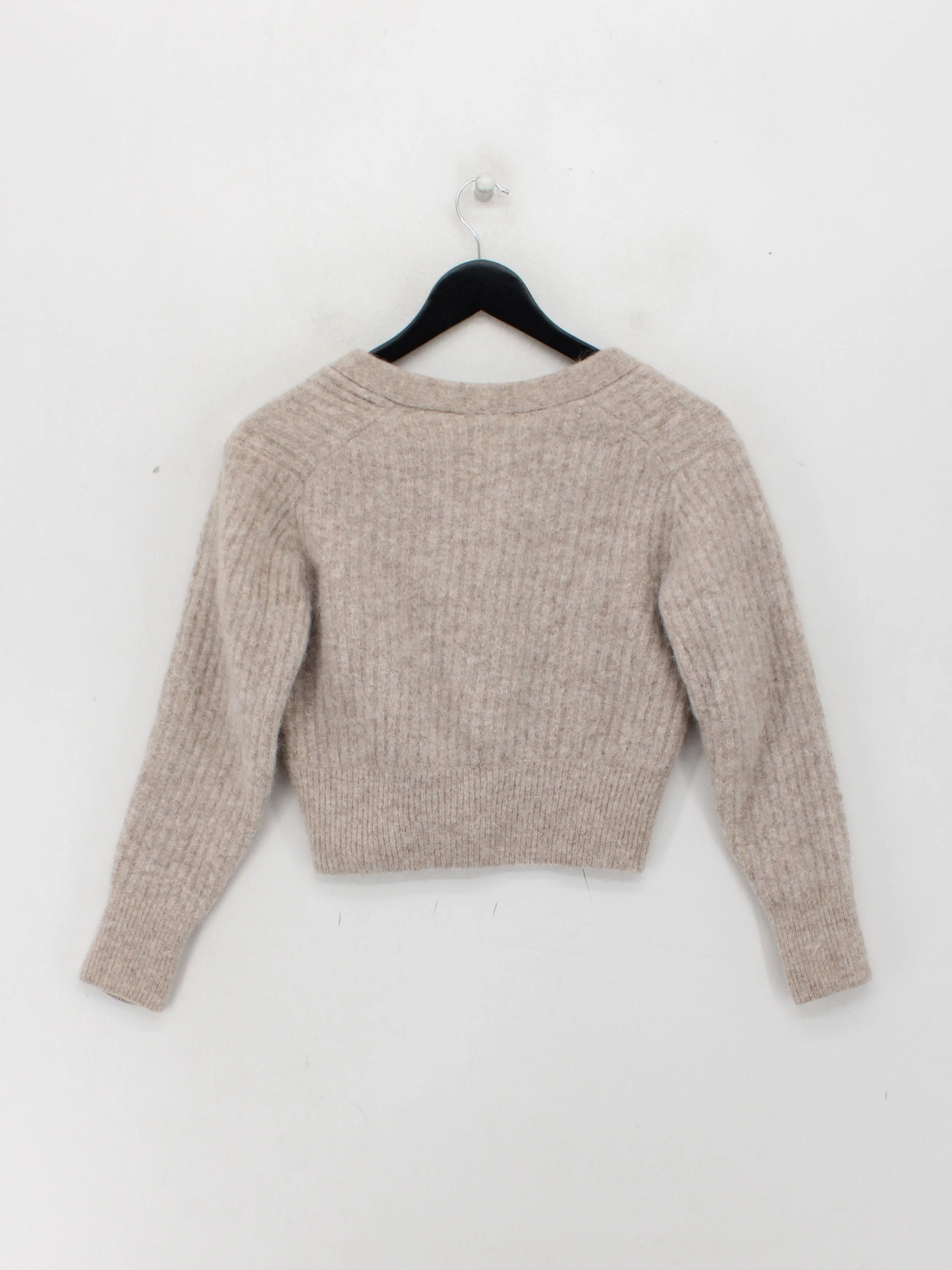 & Other Stories Women's Cardigan XS Tan 100% Wool V-Neck Cardigan - Image 2