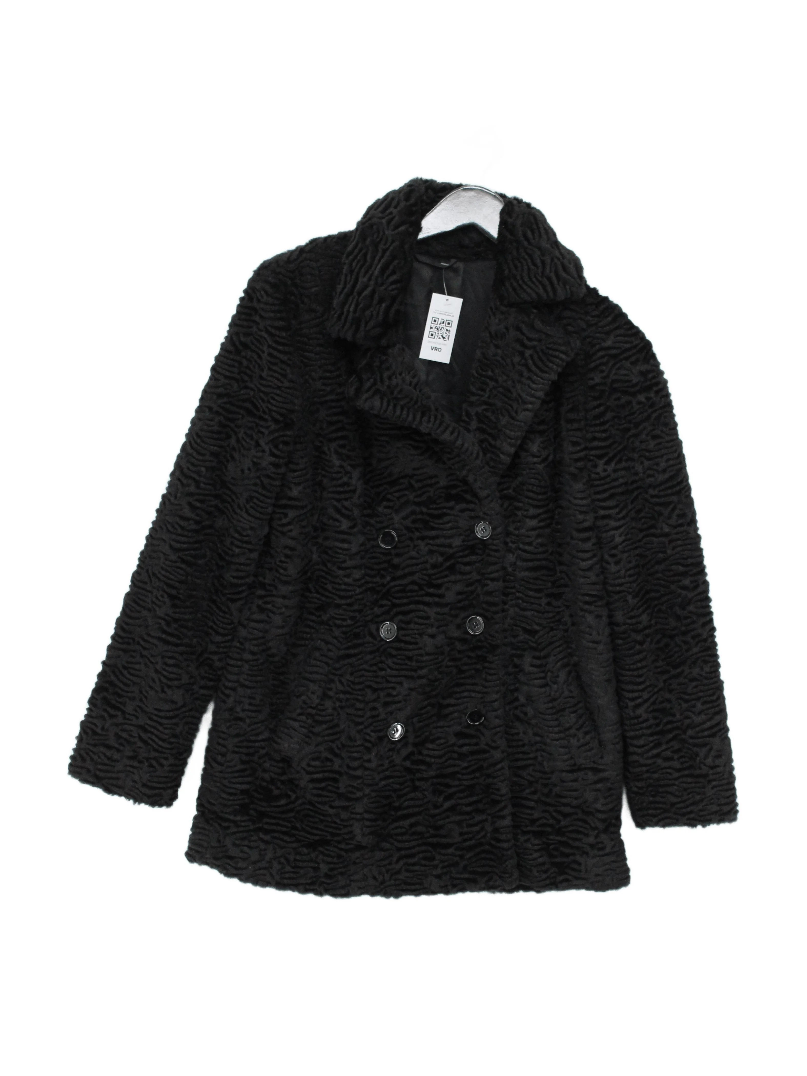 & Other Stories Women's Coat UK 8 Black Other with Polyester, Viscose Pea Coat