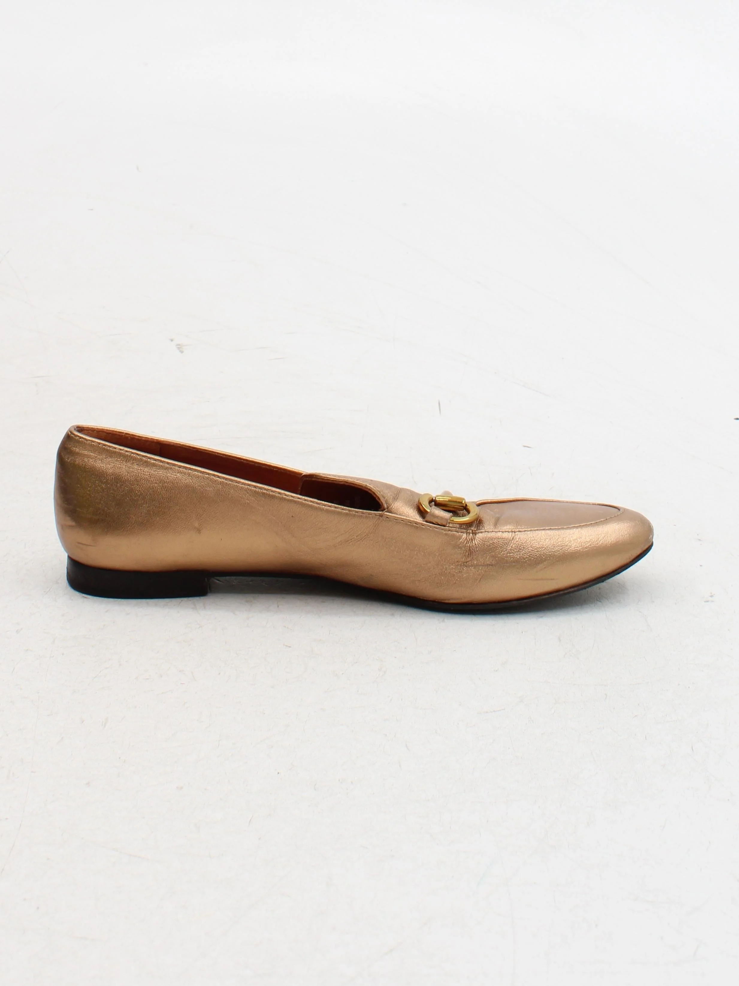 & Other Stories Women's Flat Shoes UK 6 Gold 100% Leather Loafer - Image 5