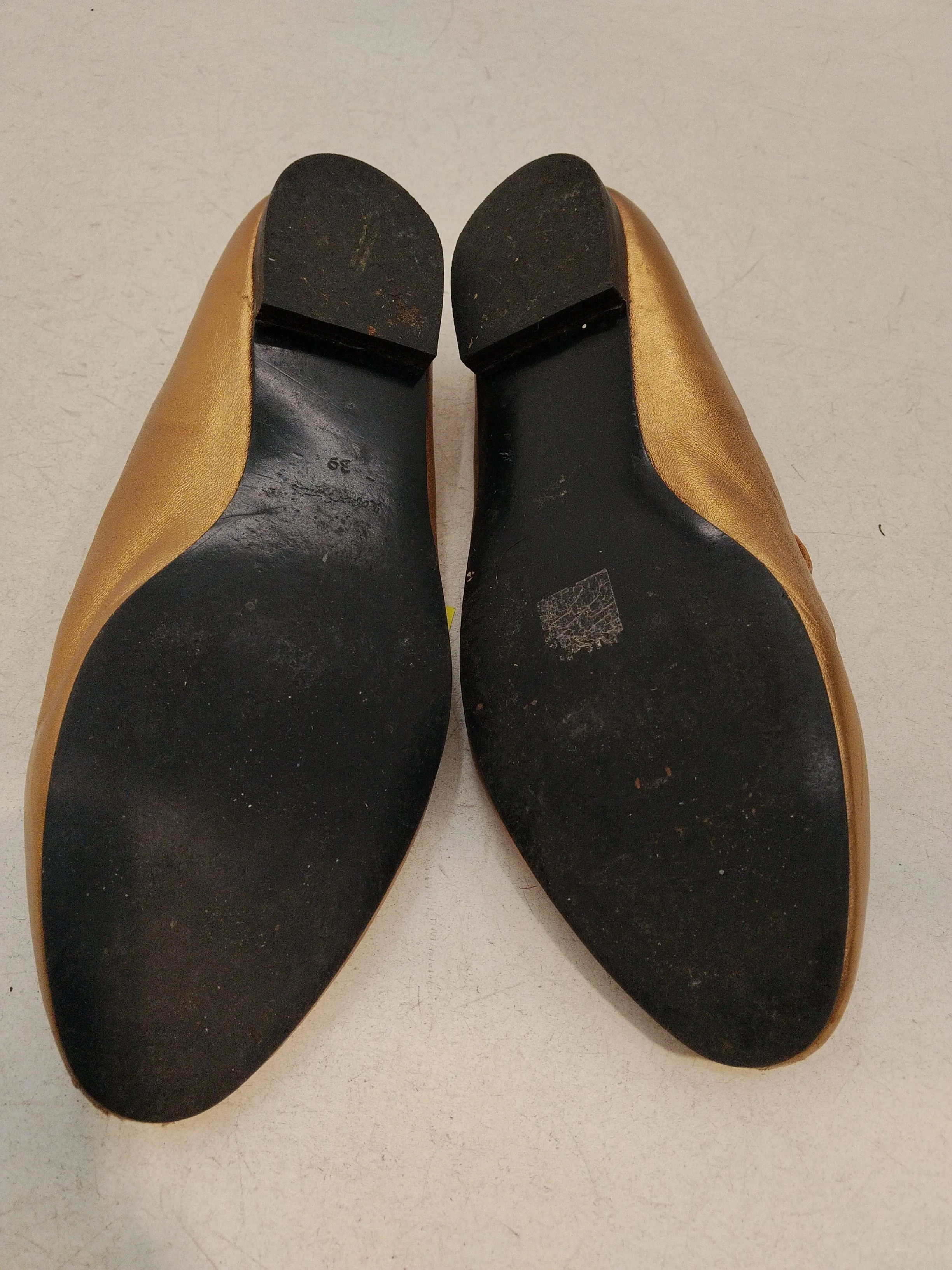 & Other Stories Women's Flat Shoes UK 6 Gold 100% Leather Loafer - Image 7