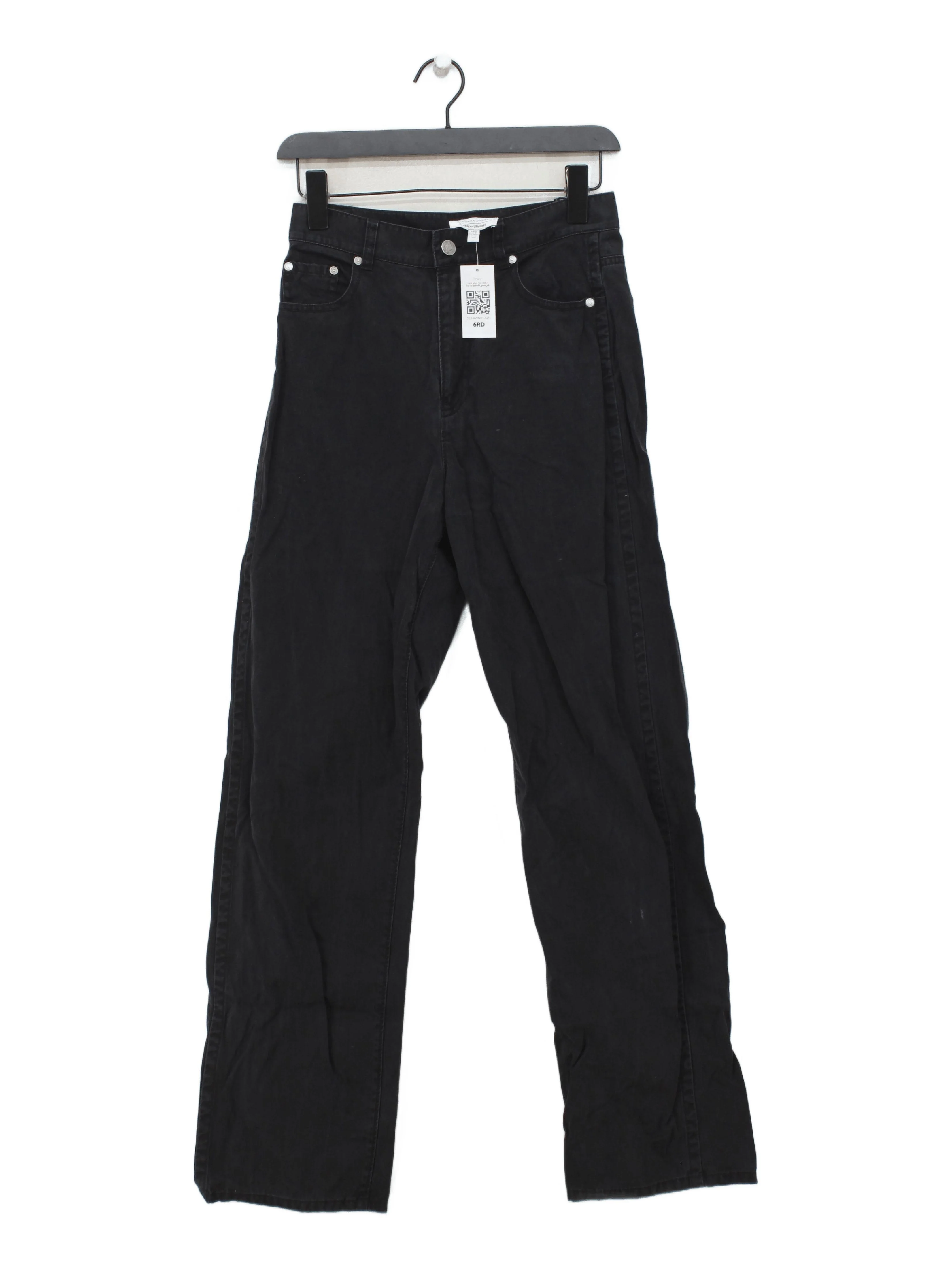 & Other Stories Women's Jeans UK 8 Black Cotton with Lyocell Modal Straight
