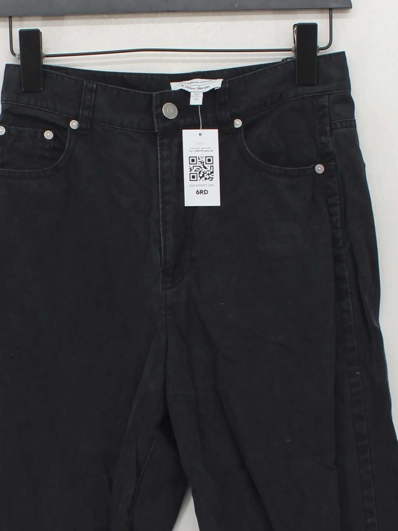 & Other Stories Women's Jeans UK 8 Black Cotton with Lyocell Modal Straight - Image 3