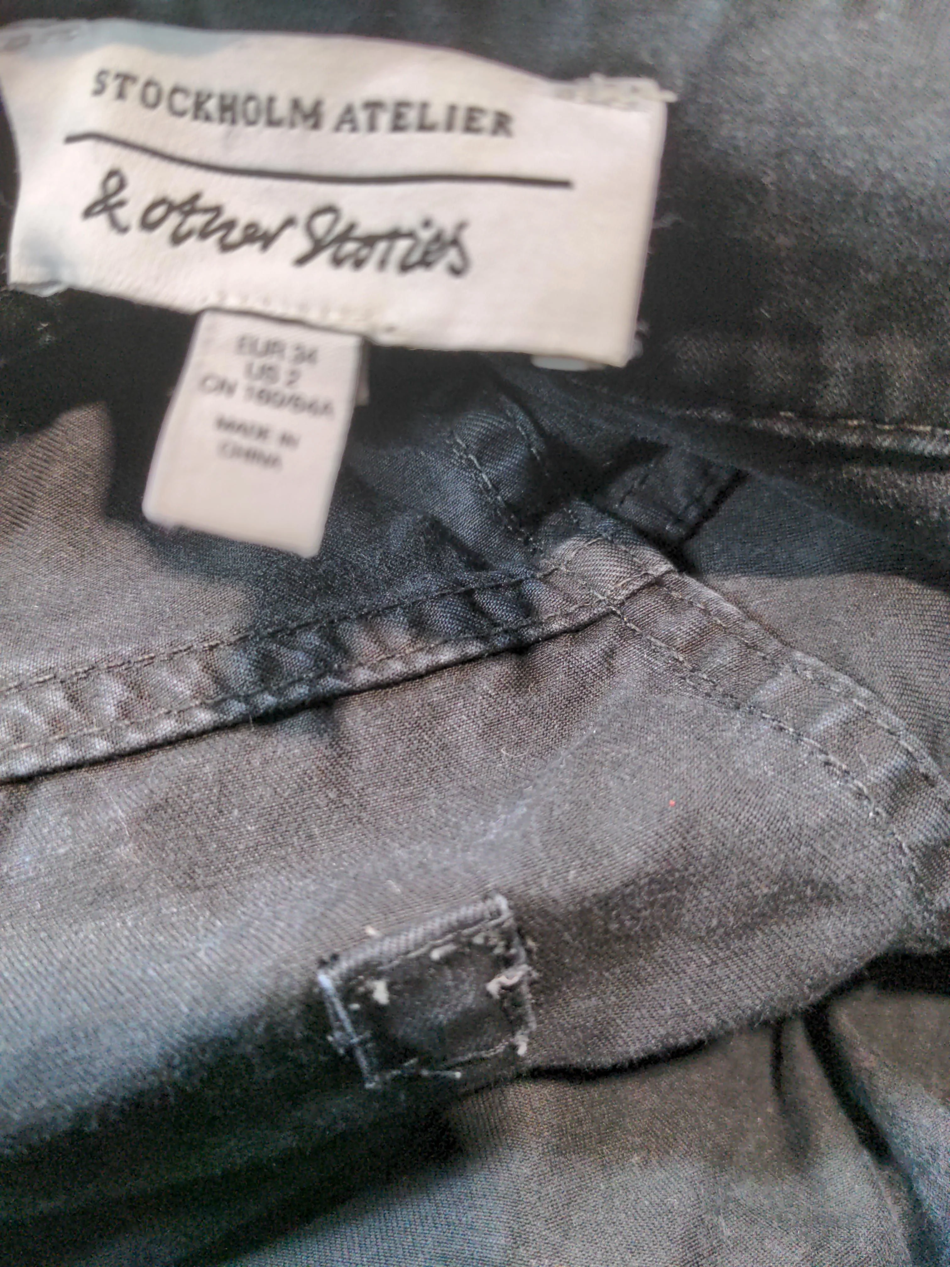 & Other Stories Women's Jeans UK 8 Black Cotton with Lyocell Modal Straight - Image 6