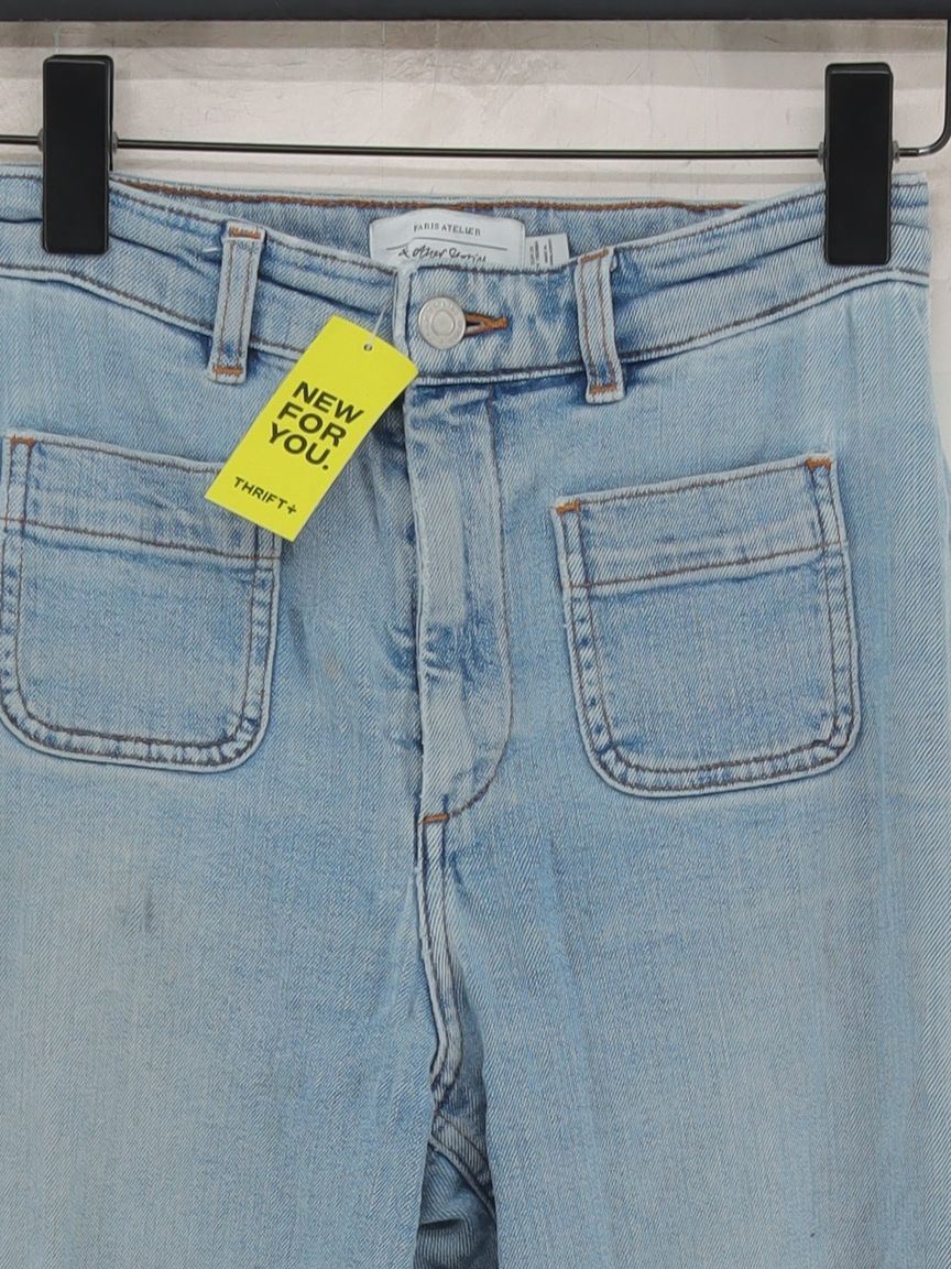 & Other Stories Women's Jeans W 26 in Blue Cotton with Elastane Wide-Leg - Image 3