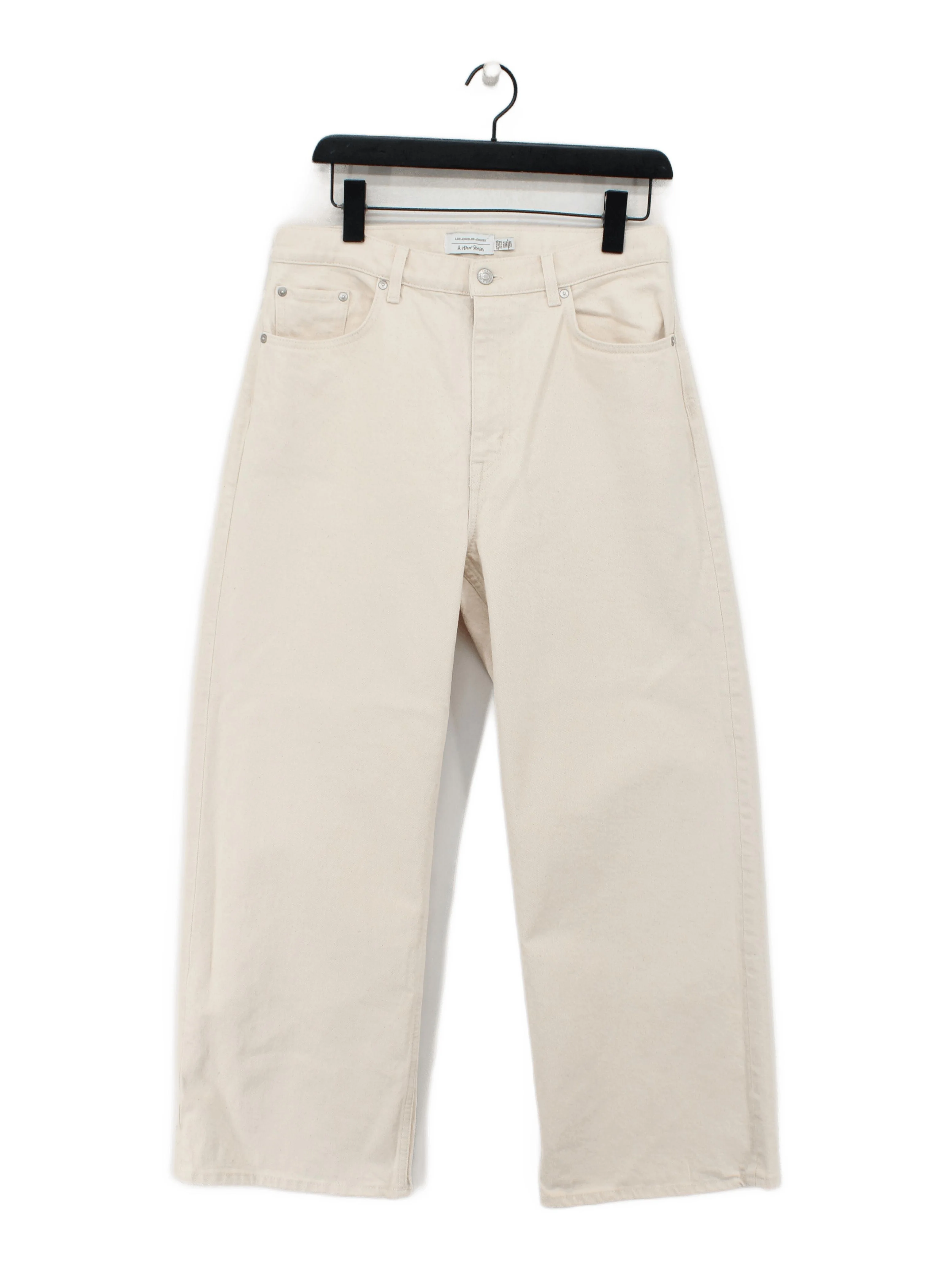 & Other Stories Women's Jeans W 31 in Cream Cotton with Elastane Wide-Leg