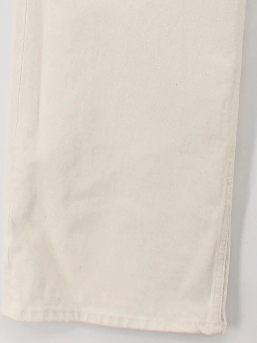 & Other Stories Women's Jeans W 31 in Cream Cotton with Elastane Wide-Leg - Image 4