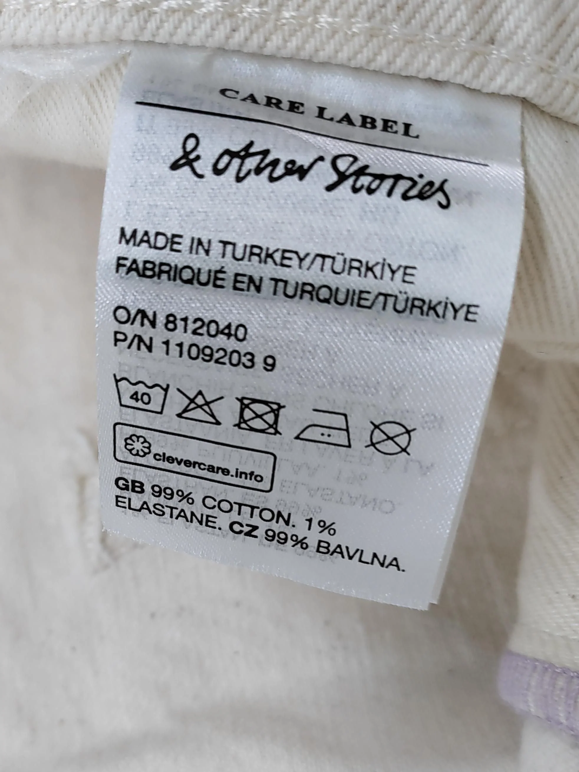 & Other Stories Women's Jeans W 31 in Cream Cotton with Elastane Wide-Leg - Image 6