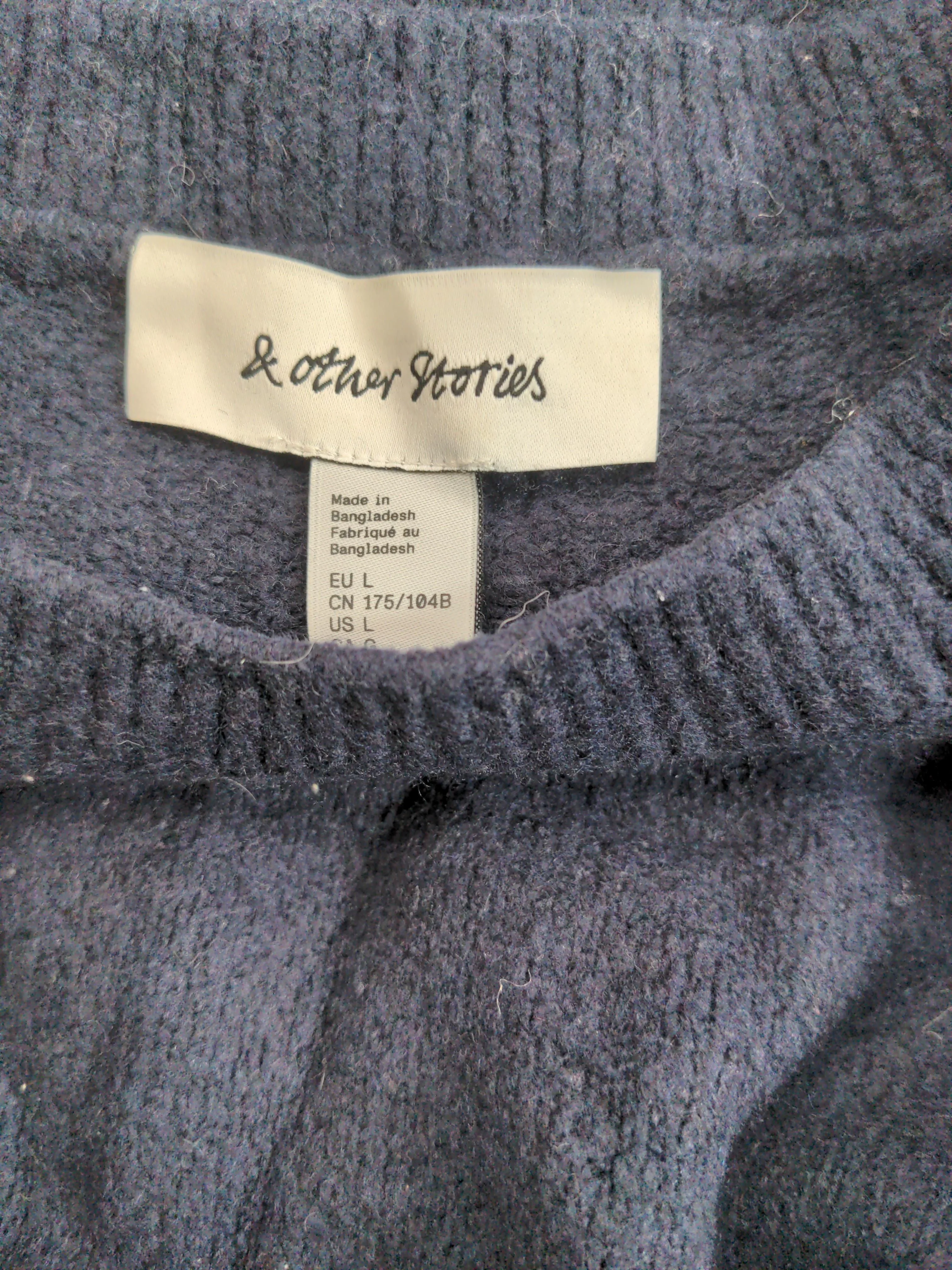 & Other Stories Women's Jumper L Blue Cotton - Image 5