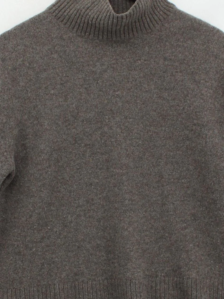 & Other Stories Women's Jumper L Brown 100% Wool High Neck Pullover - Image 3
