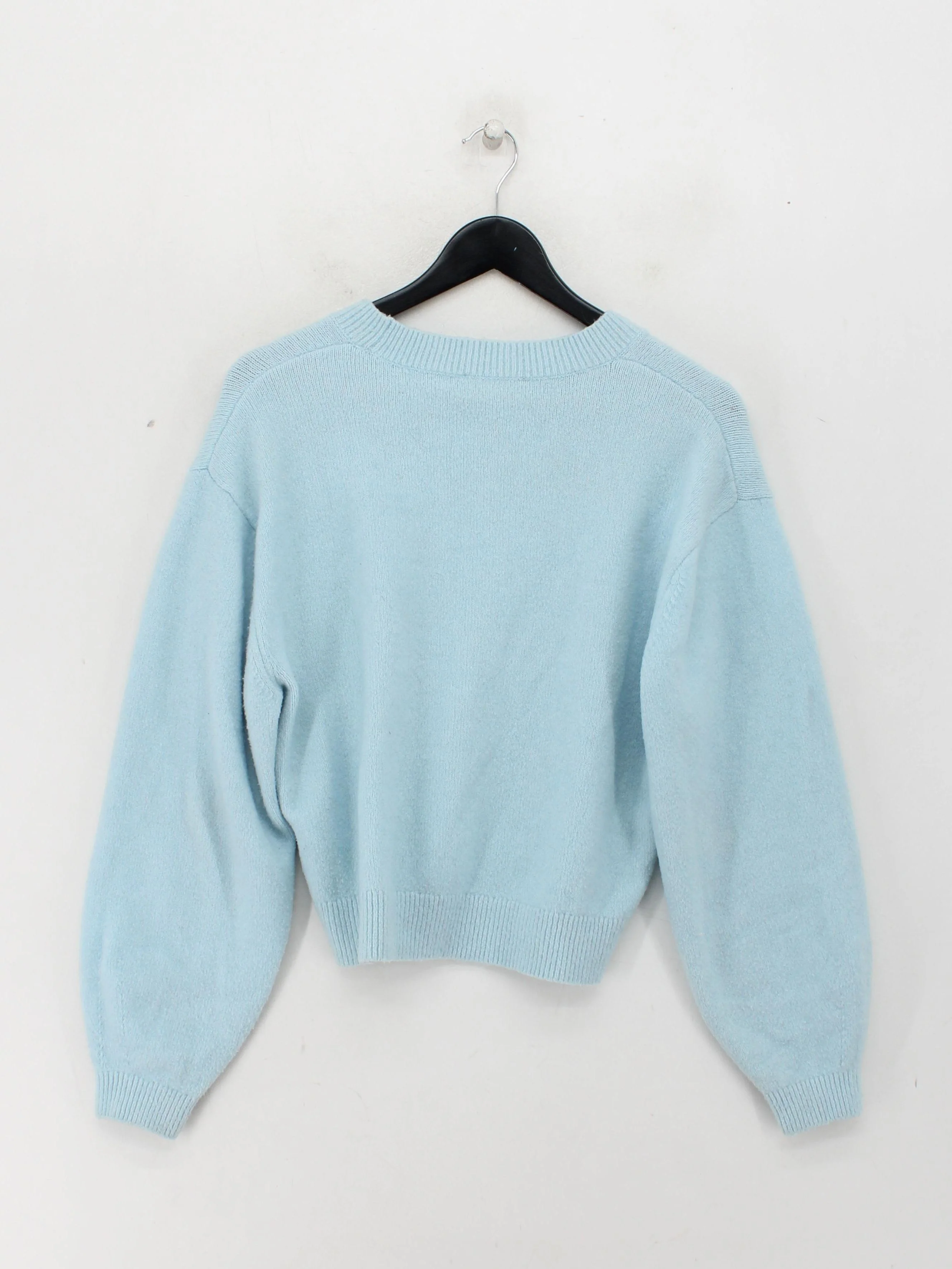 & Other Stories Women's Jumper M Blue 100% Other Crew Neck Pullover - Image 2