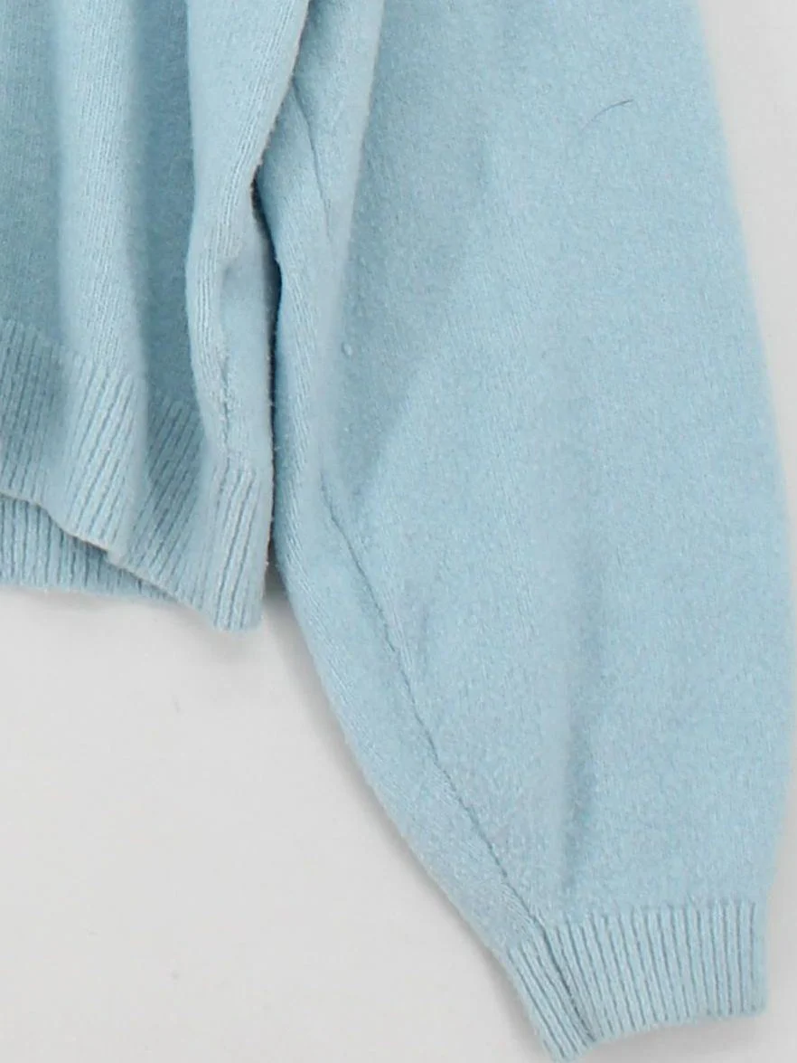 & Other Stories Women's Jumper M Blue 100% Other Crew Neck Pullover - Image 4