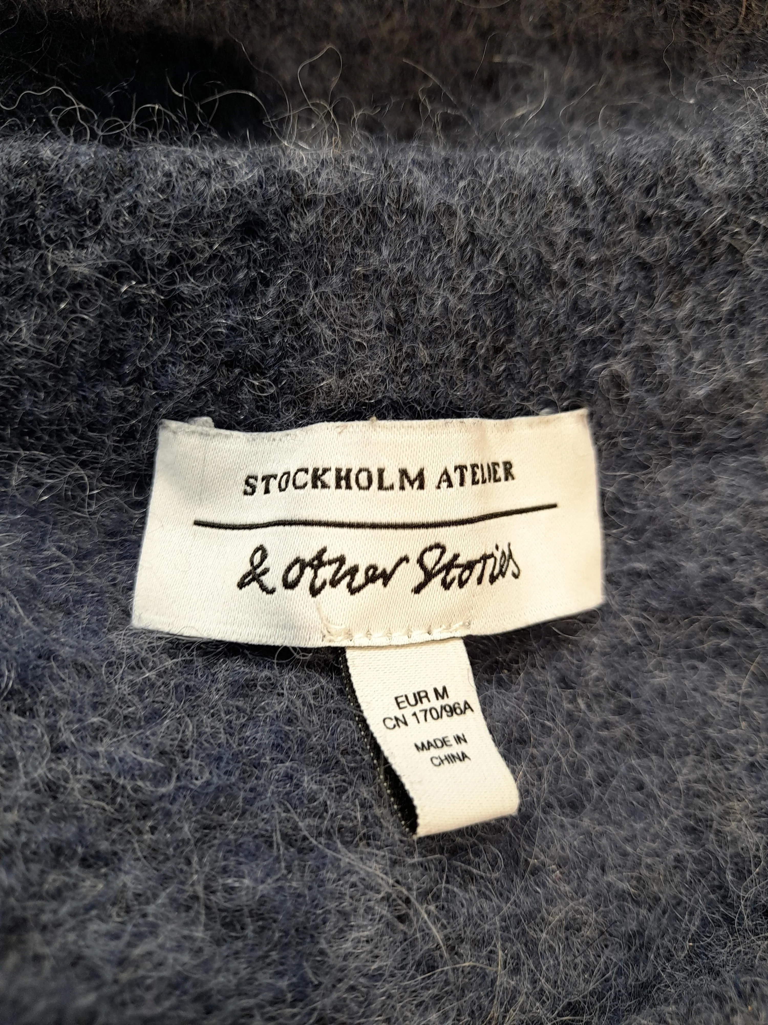 & Other Stories Women's Jumper M Blue Wool with Polyamide, Elastane Pullover - Image 5