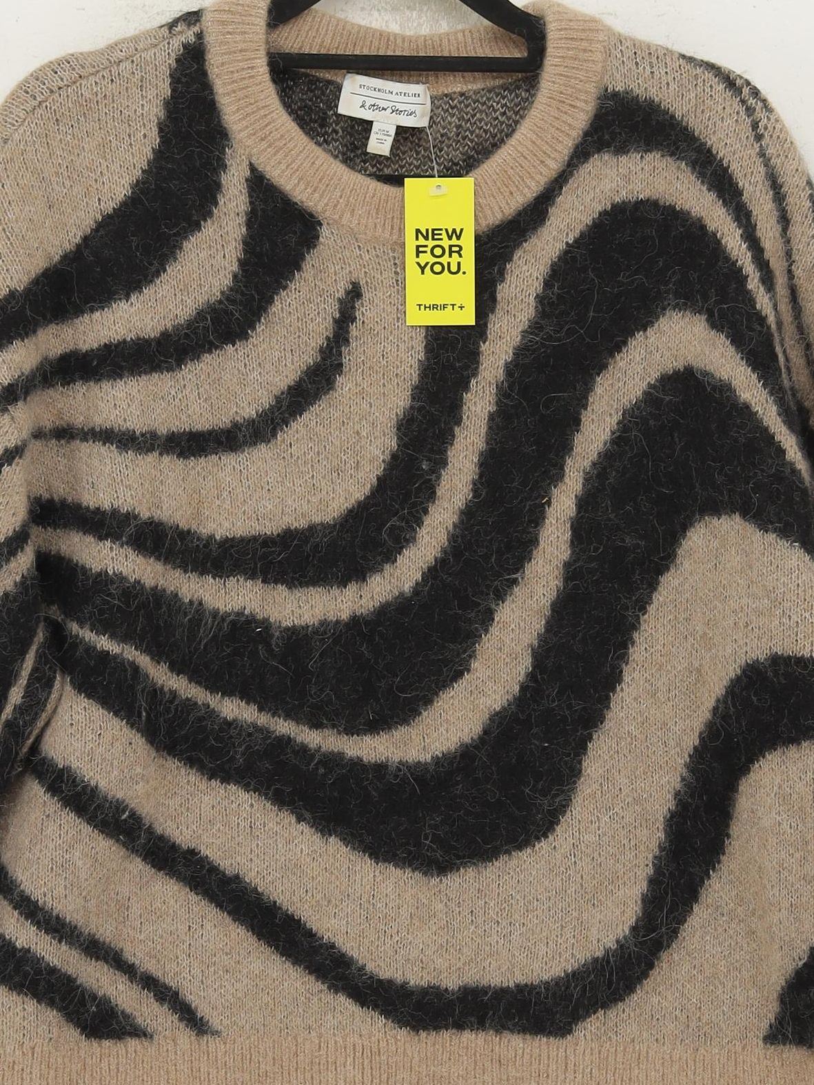 & Other Stories Women's Jumper M Brown Polyamide with Wool, Cashmere Pullover - Image 3