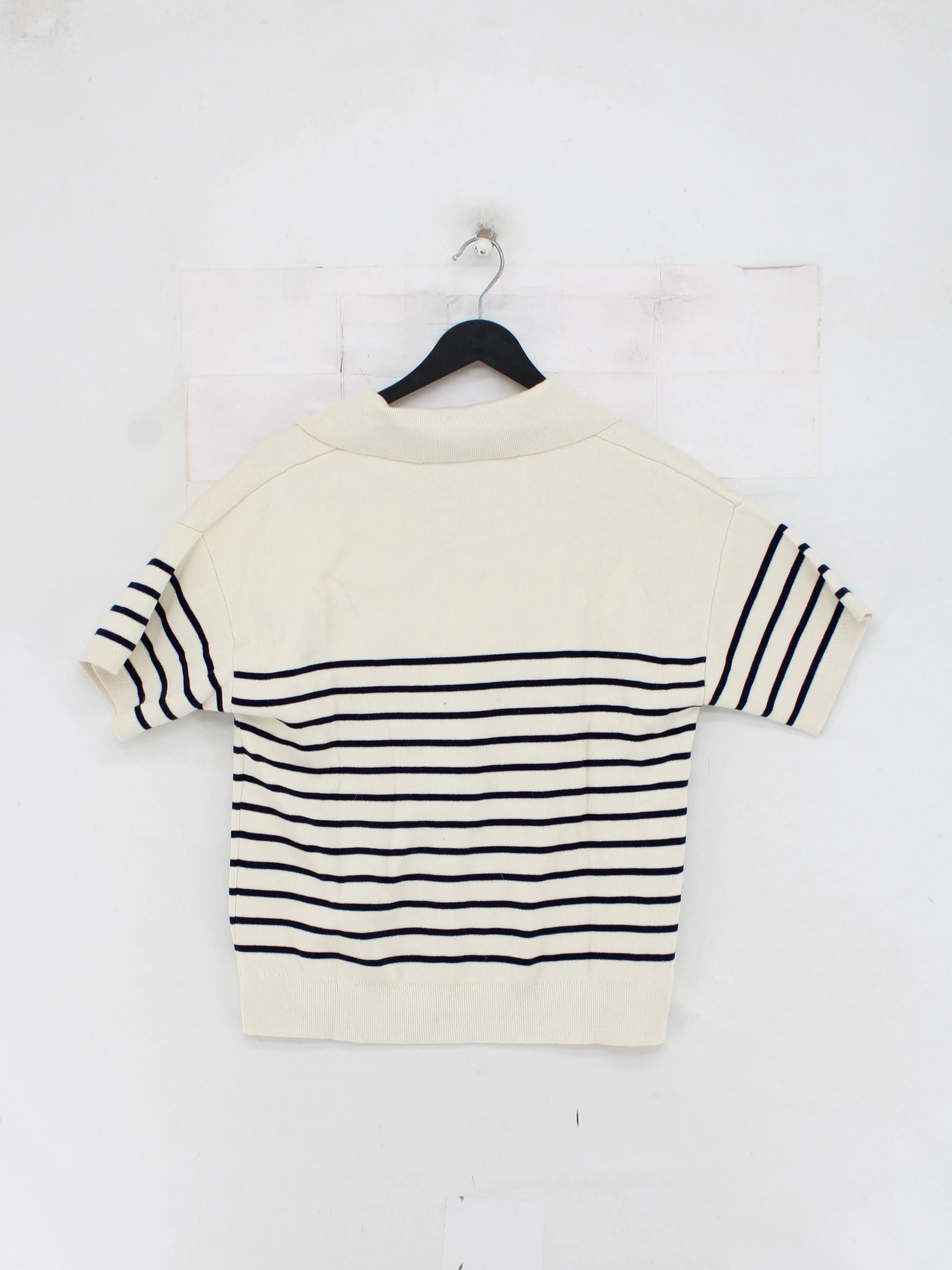 & Other Stories Women's Jumper M Cream Cotton with Polyamide, Elastane Pullover - Image 2