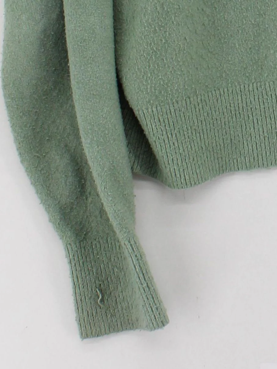 & Other Stories Women's Jumper M Green Polyester with Acrylic, Elastane Pullover - Image 4