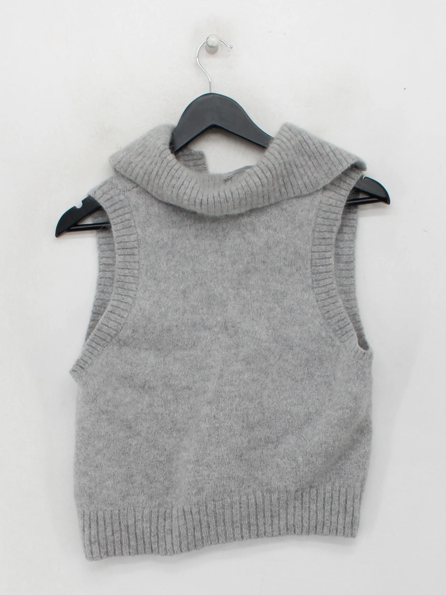 & Other Stories Women's Jumper M Grey Wool with Mohair, Polyamide Collared Vest - Image 2