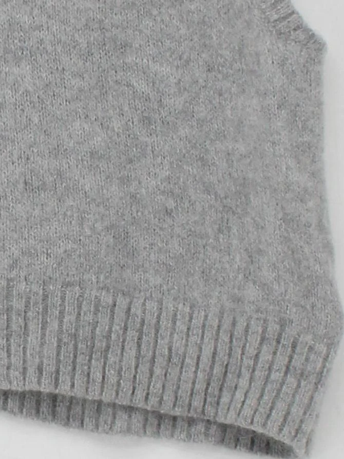 & Other Stories Women's Jumper M Grey Wool with Mohair, Polyamide Collared Vest - Image 4