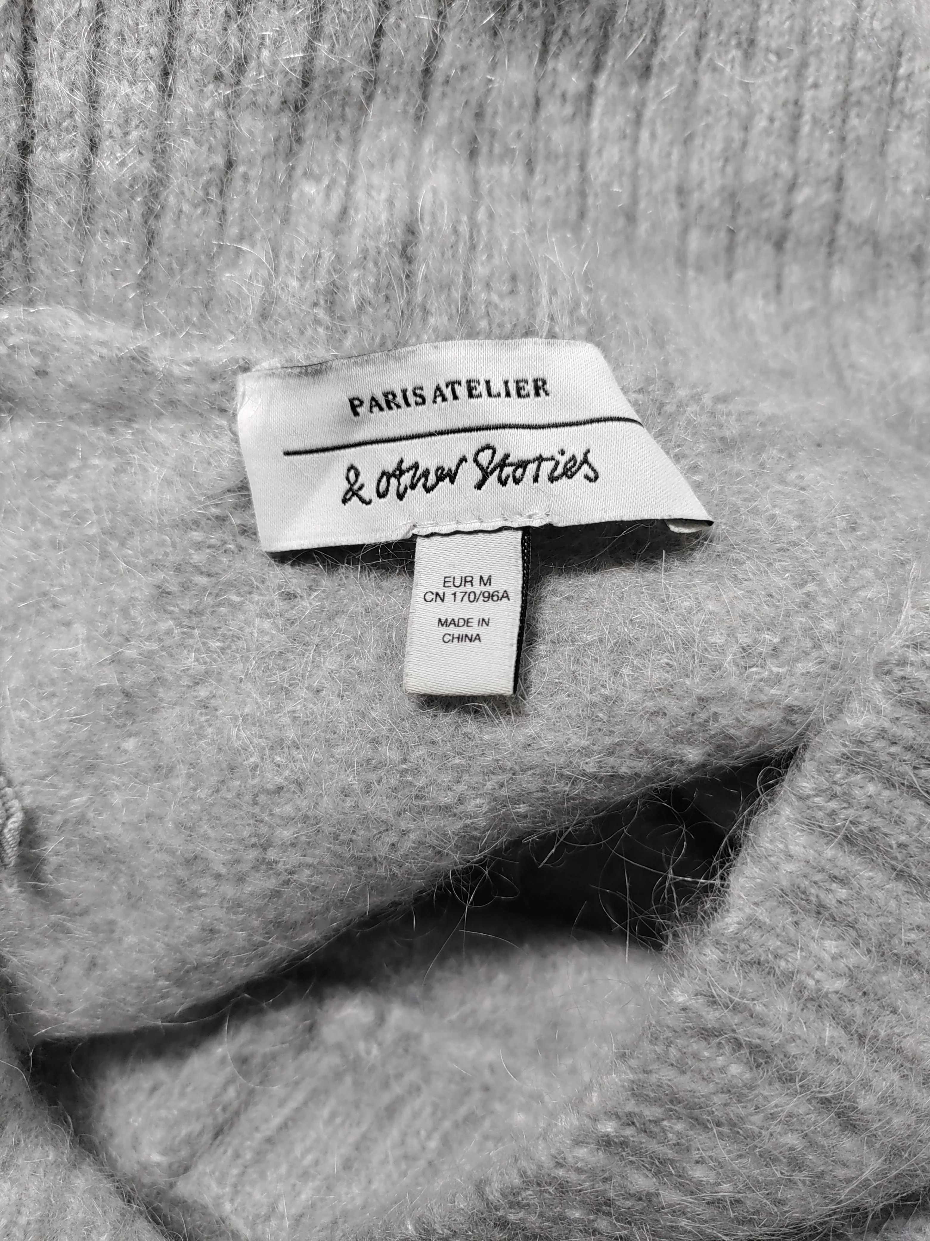 & Other Stories Women's Jumper M Grey Wool with Mohair, Polyamide Collared Vest - Image 5