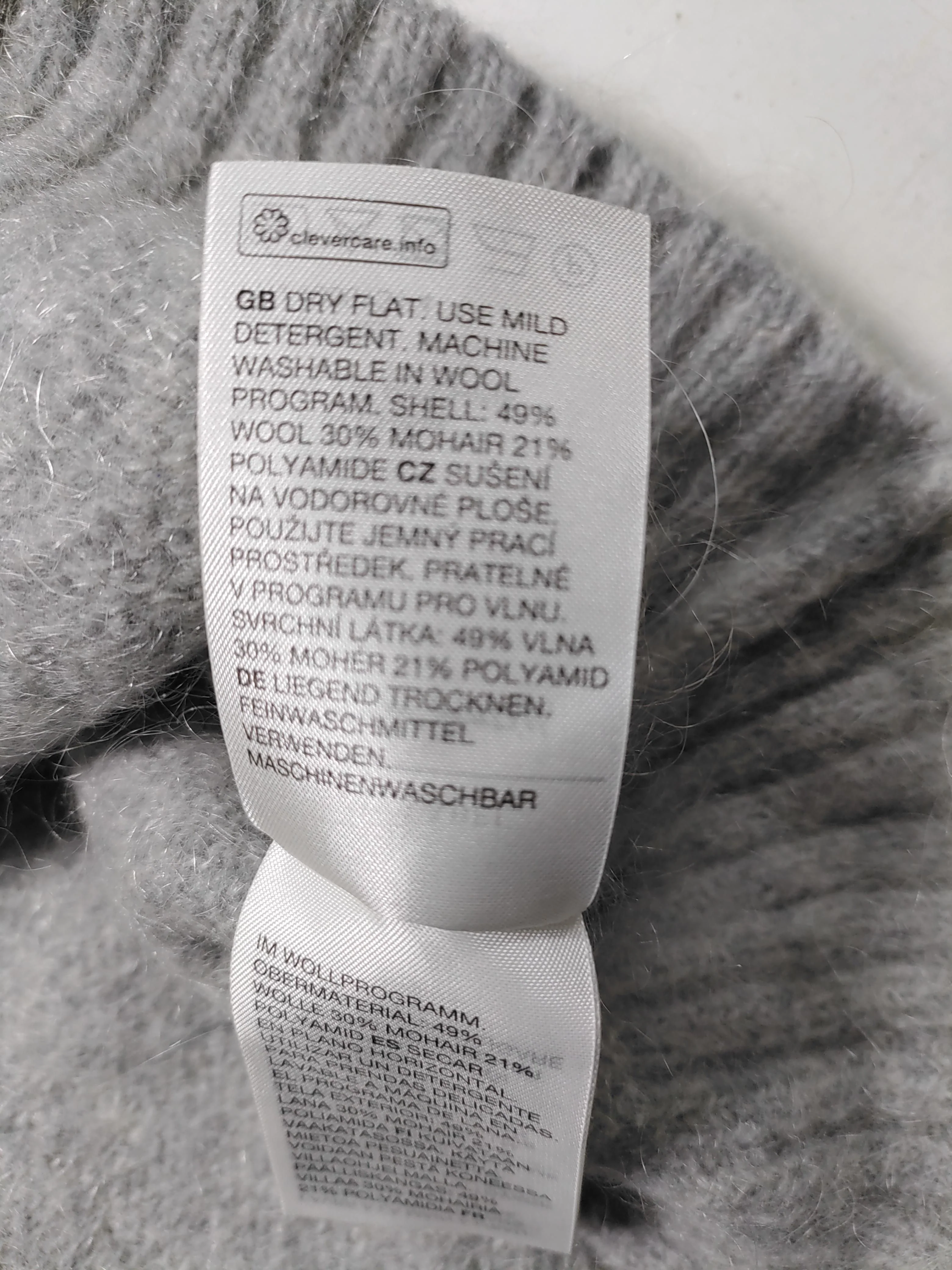 & Other Stories Women's Jumper M Grey Wool with Mohair, Polyamide Collared Vest - Image 6