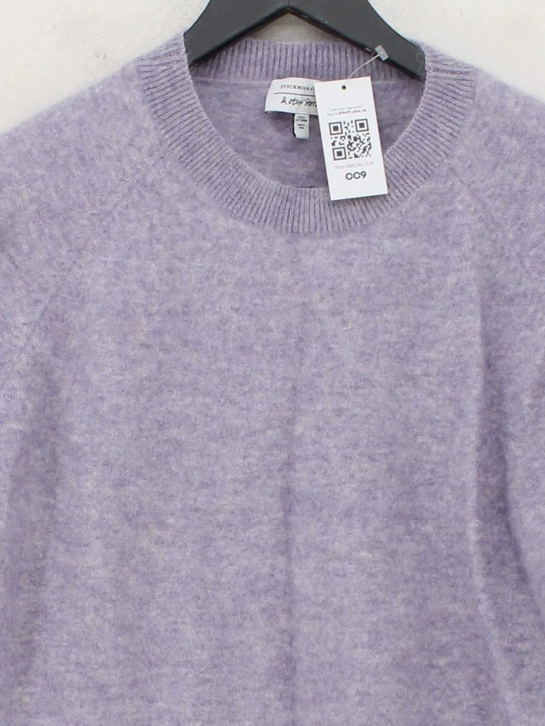 & Other Stories Women's Jumper M Purple Wool with Polyamide, Elastane Pullover - Image 3
