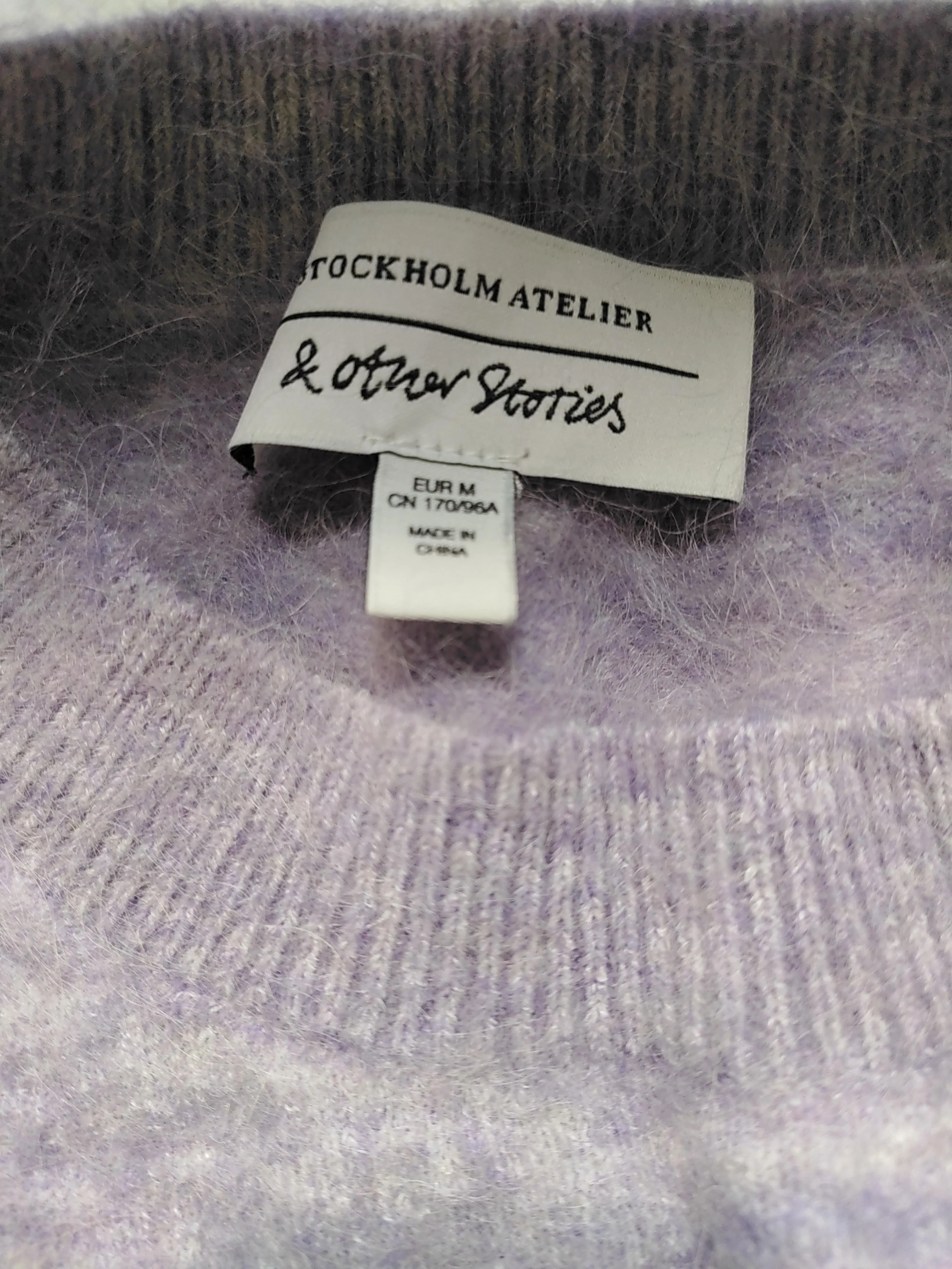 & Other Stories Women's Jumper M Purple Wool with Polyamide, Elastane Pullover - Image 5