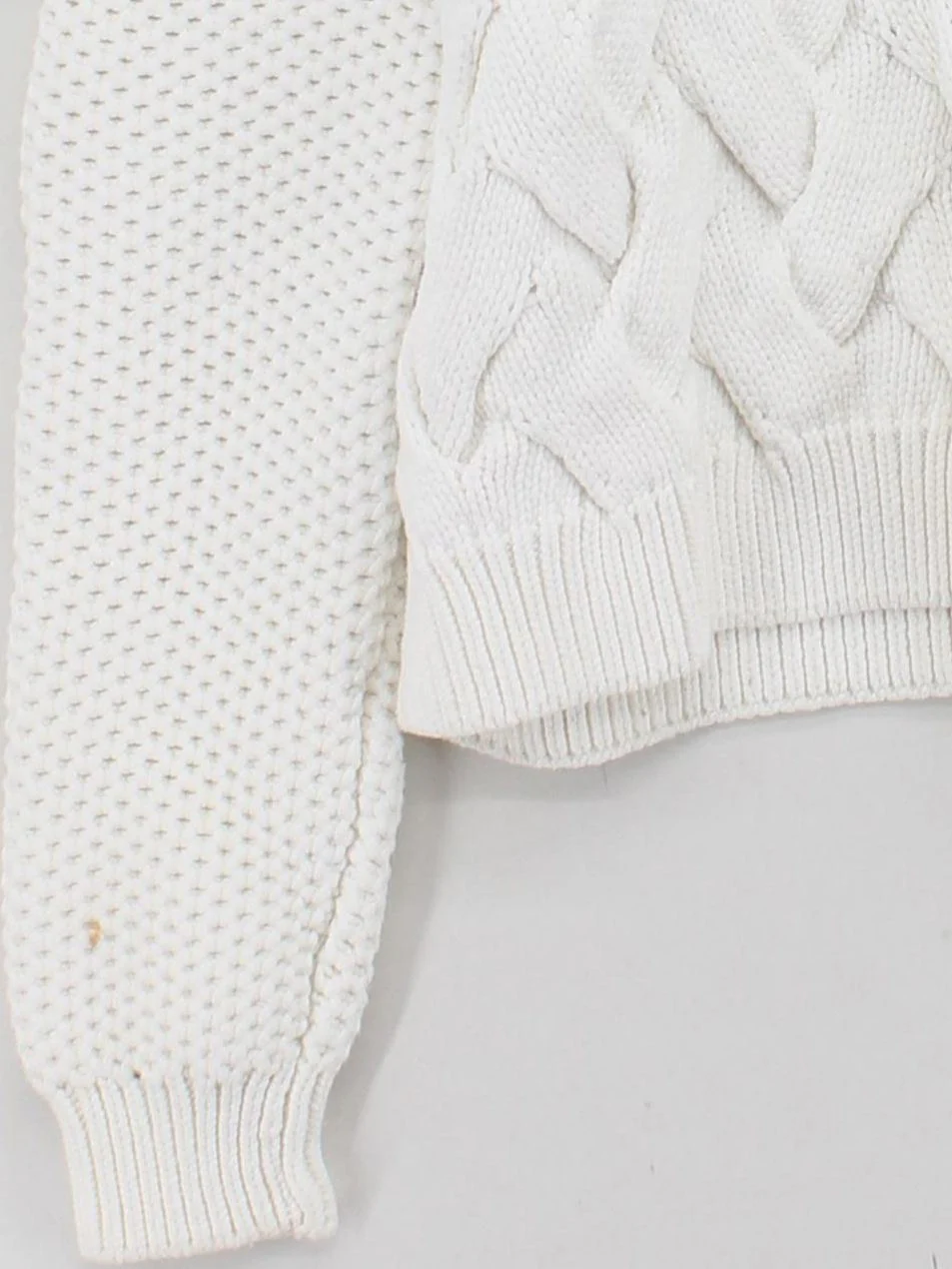 & Other Stories Women's Jumper M White Cotton with Polyamide Crew Neck Pullover - Image 4
