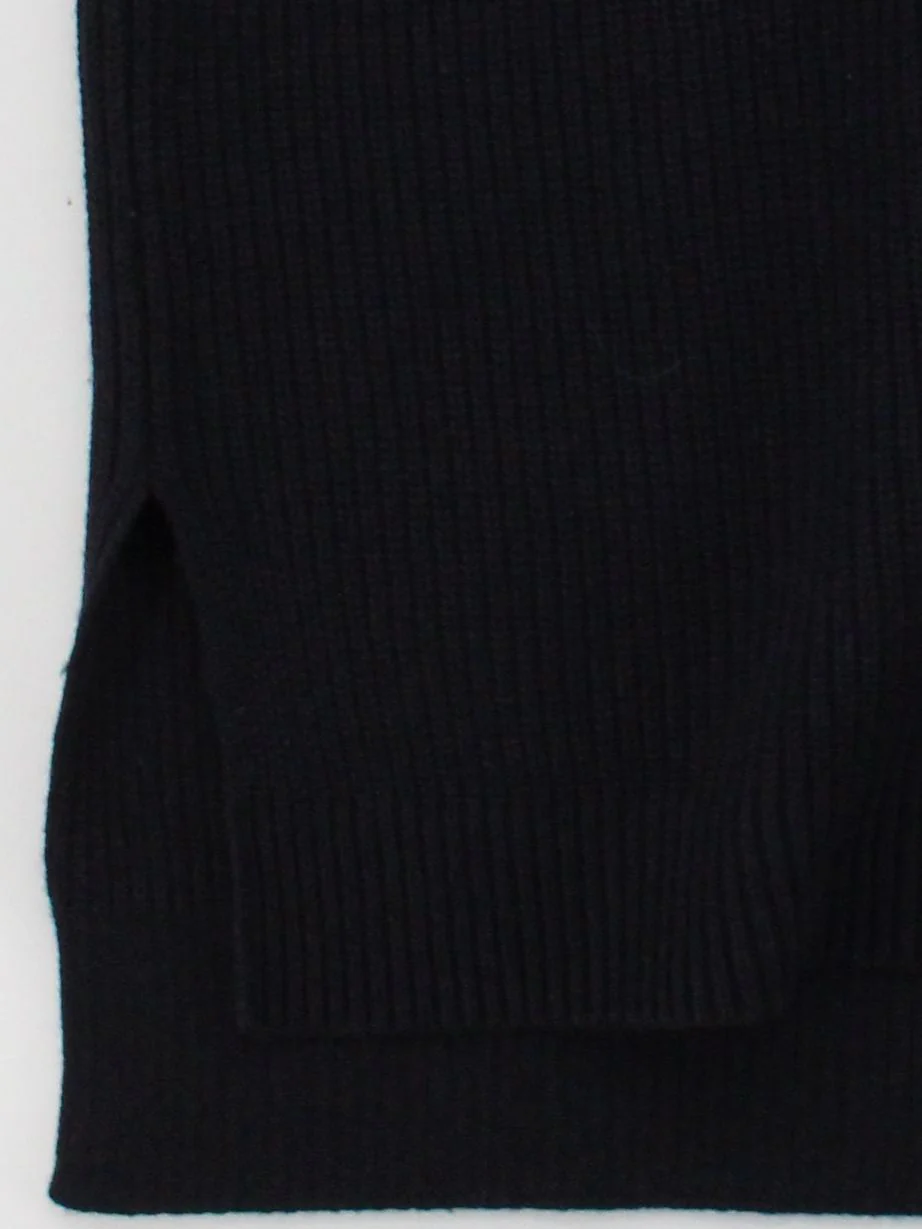 & Other Stories Women's Jumper S Black Polyamide with Wool High Neck Vest - Image 4